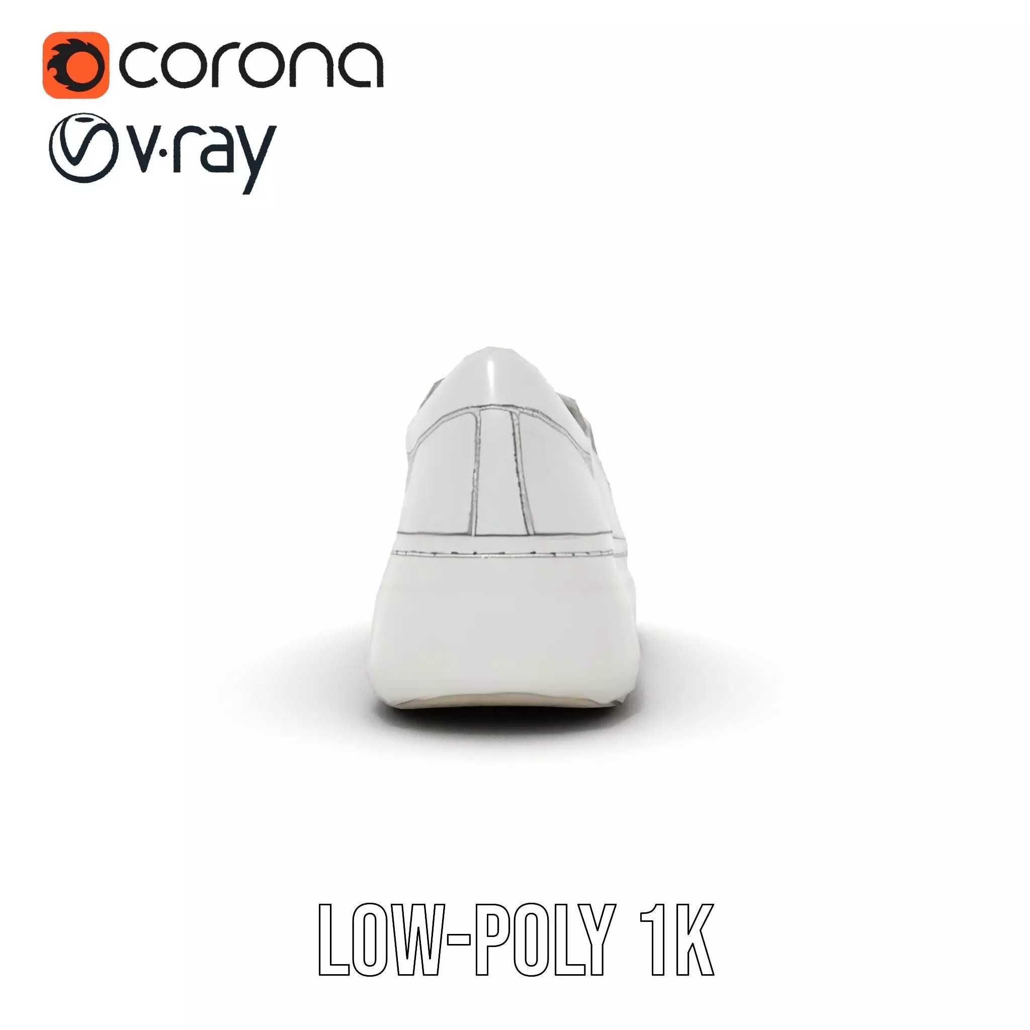 White Minimalist Sneaker model pack Low-poly 3D model_23