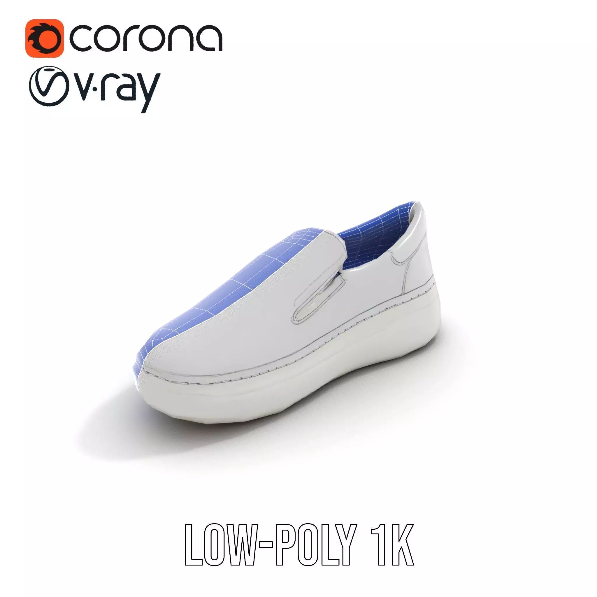 White Minimalist Sneaker model pack Low-poly 3D model_18