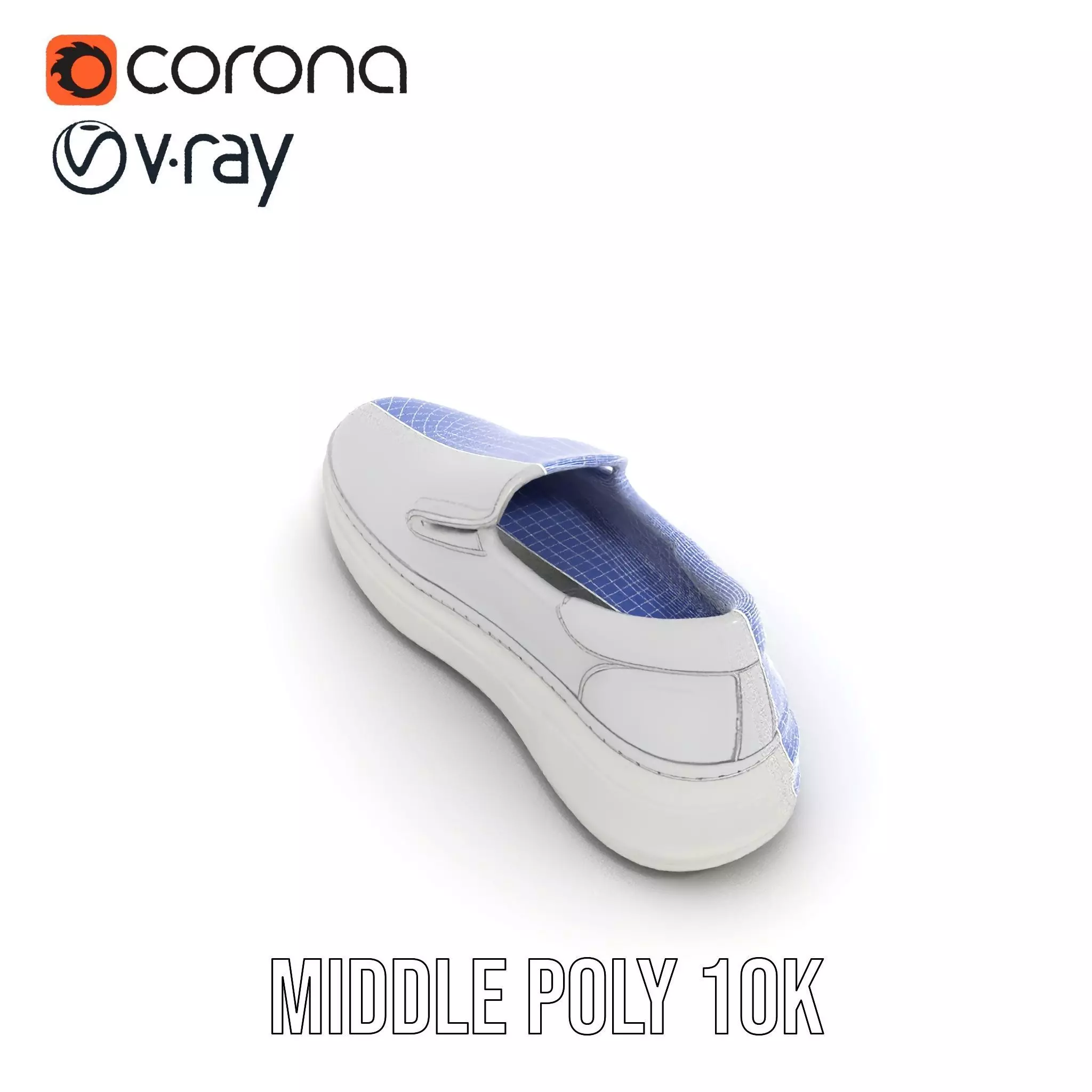 White Minimalist Sneaker model pack Low-poly 3D model_22