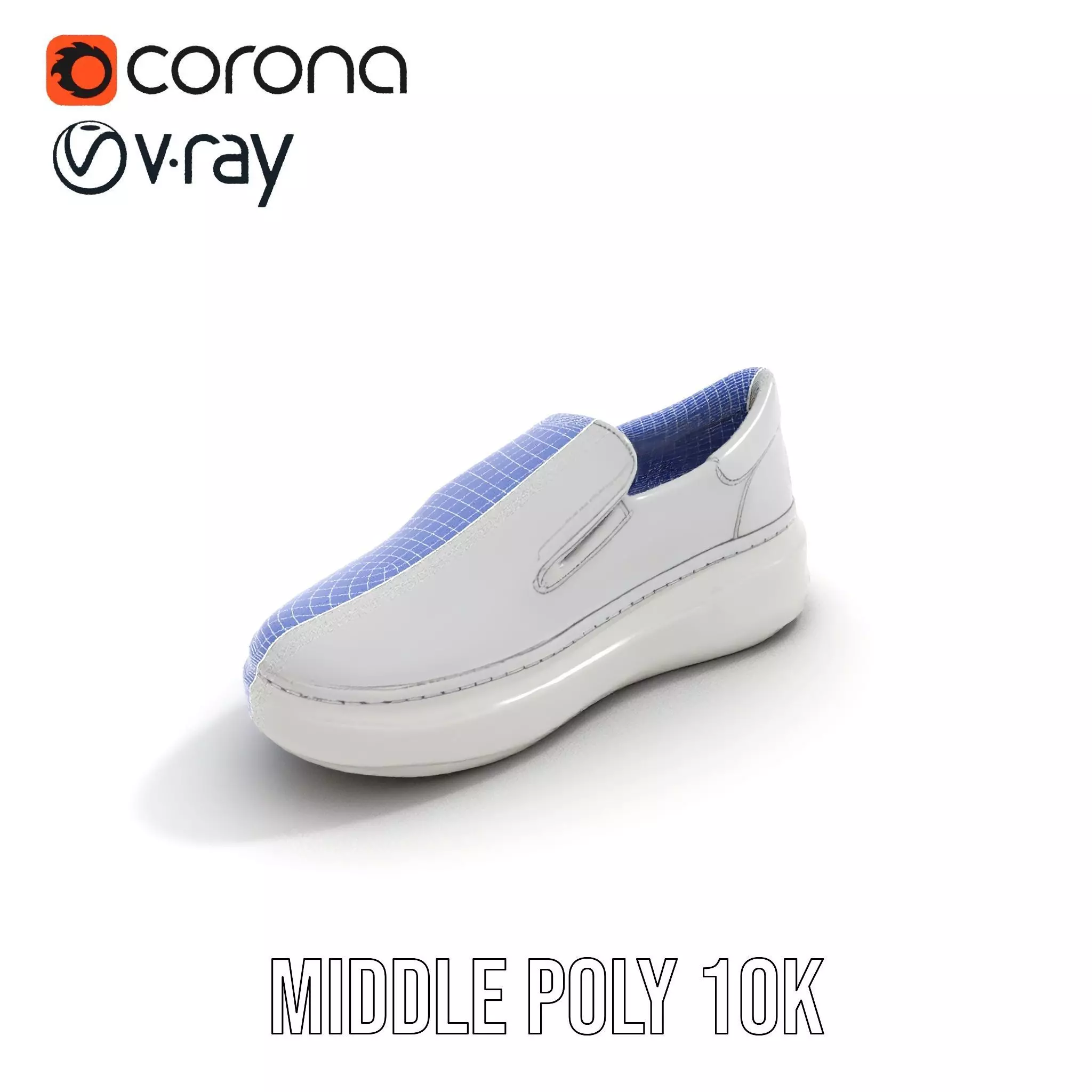 White Minimalist Sneaker model pack Low-poly 3D model_6