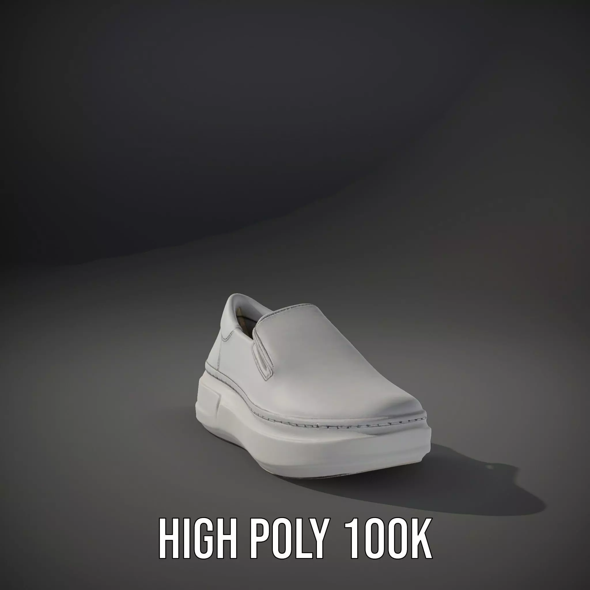 White Minimalist Sneaker model pack Low-poly 3D model_11