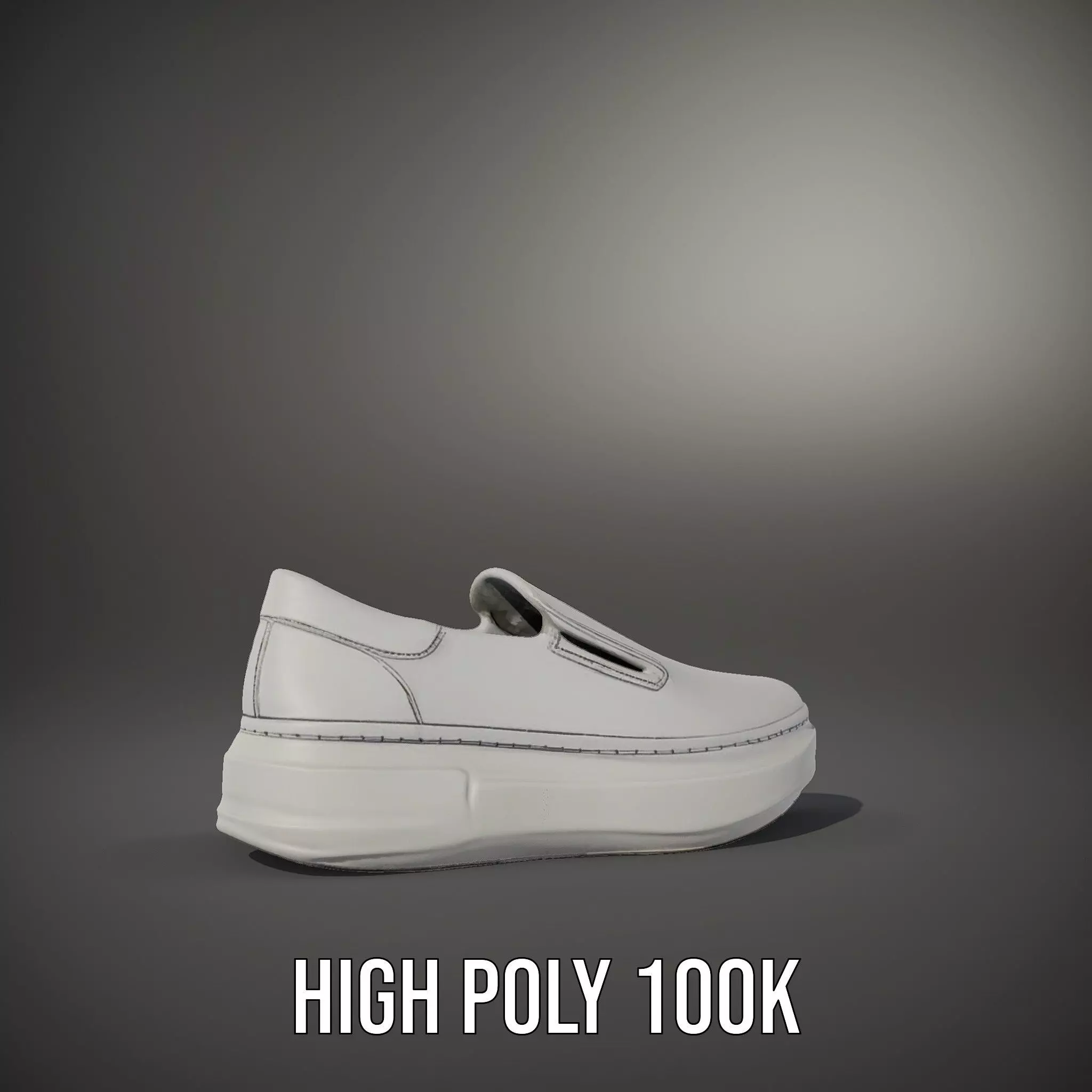 White Minimalist Sneaker model pack Low-poly 3D model_9