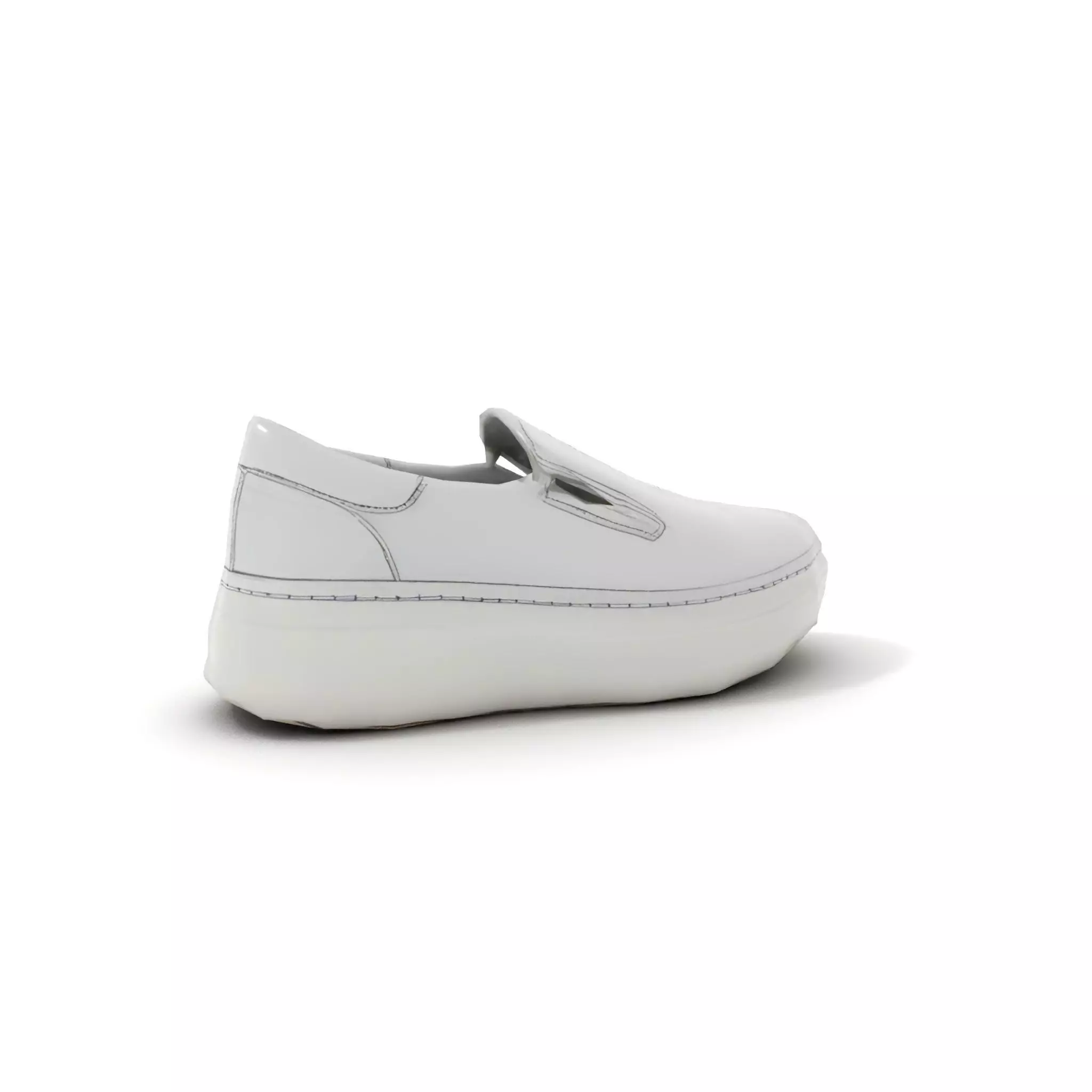 White Minimalist Sneaker model pack Low-poly 3D model_15