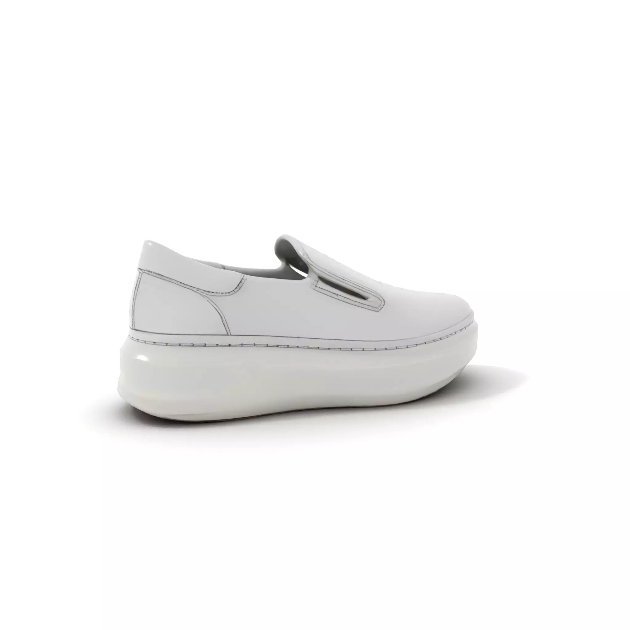 White Minimalist Sneaker model pack Low-poly 3D model_7