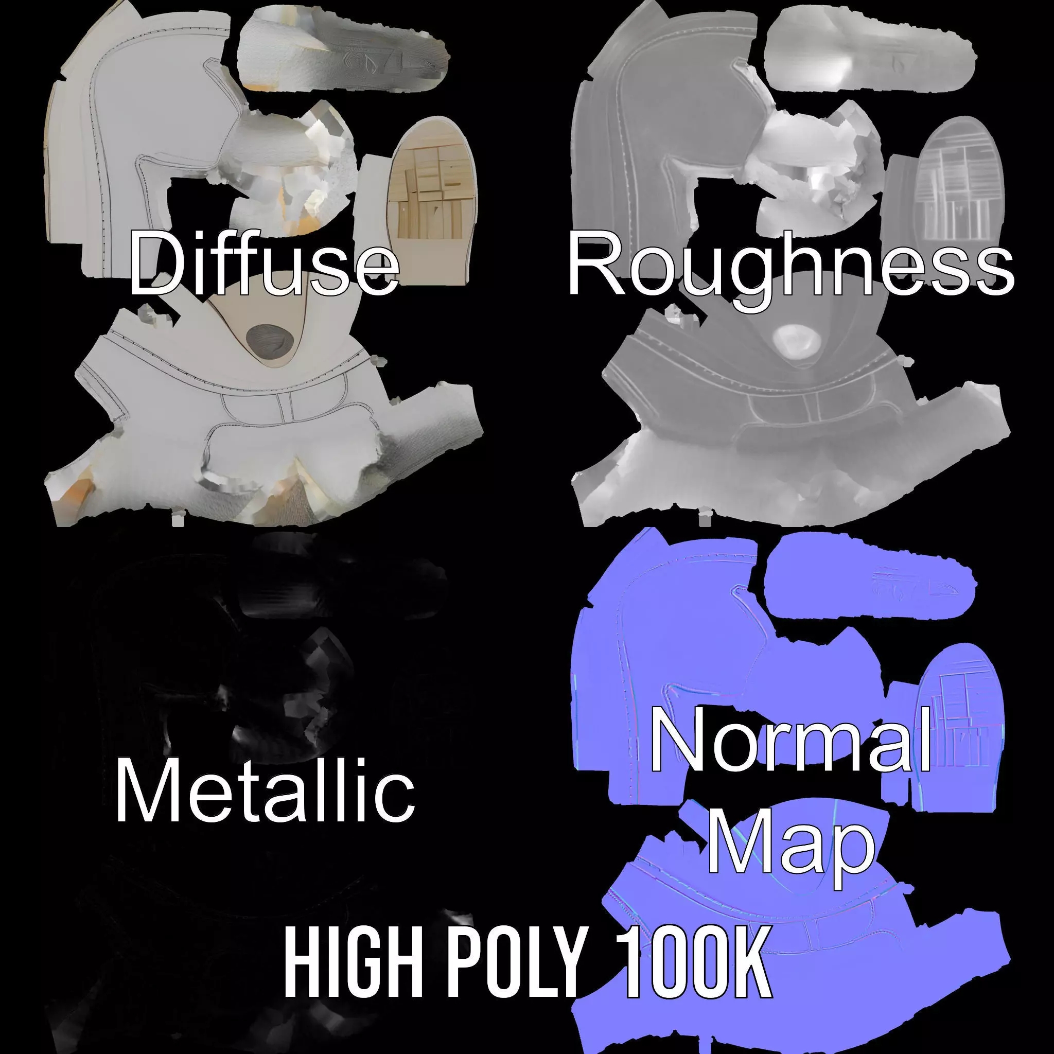 White Minimalist Sneaker model pack Low-poly 3D model_4