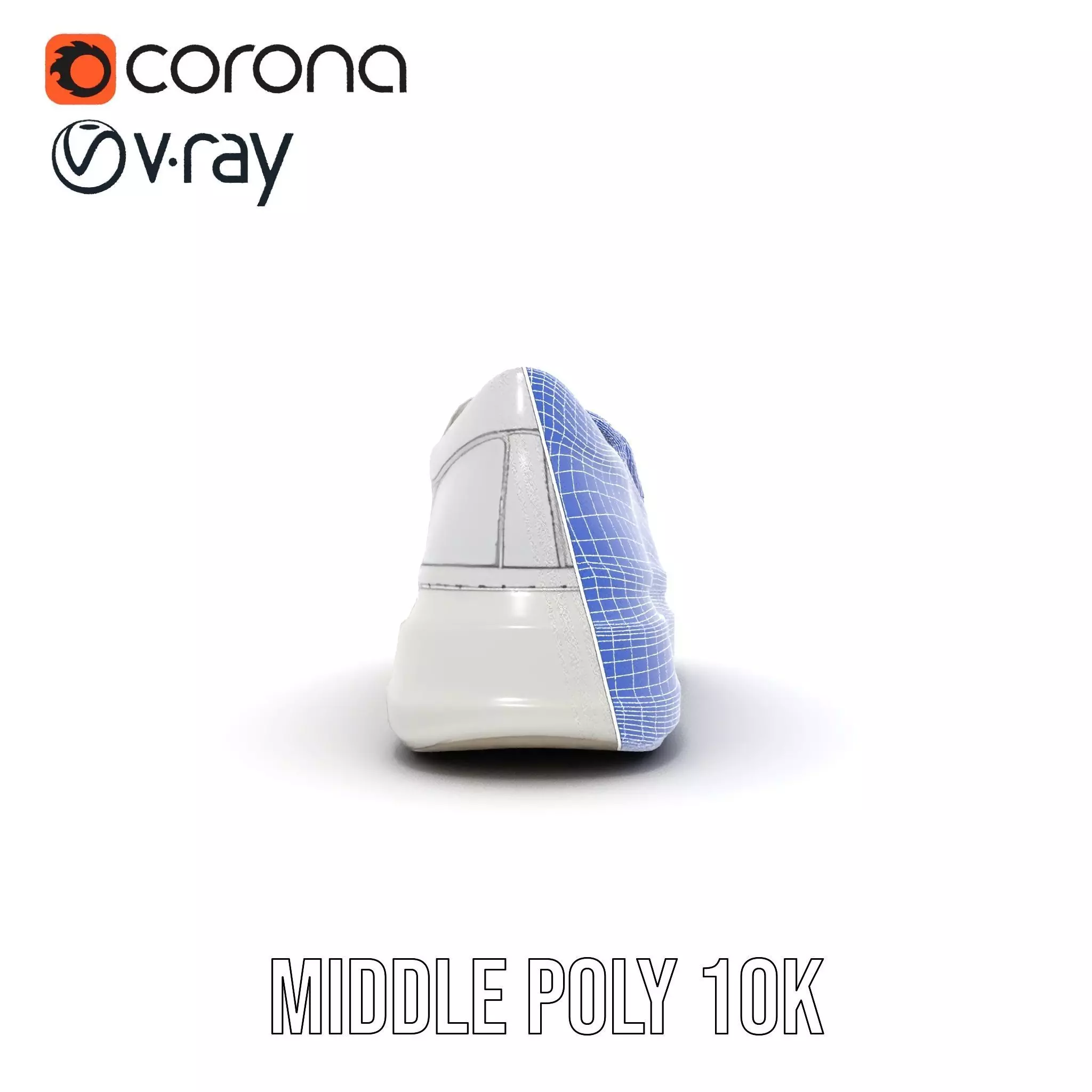 White Minimalist Sneaker model pack Low-poly 3D model_30