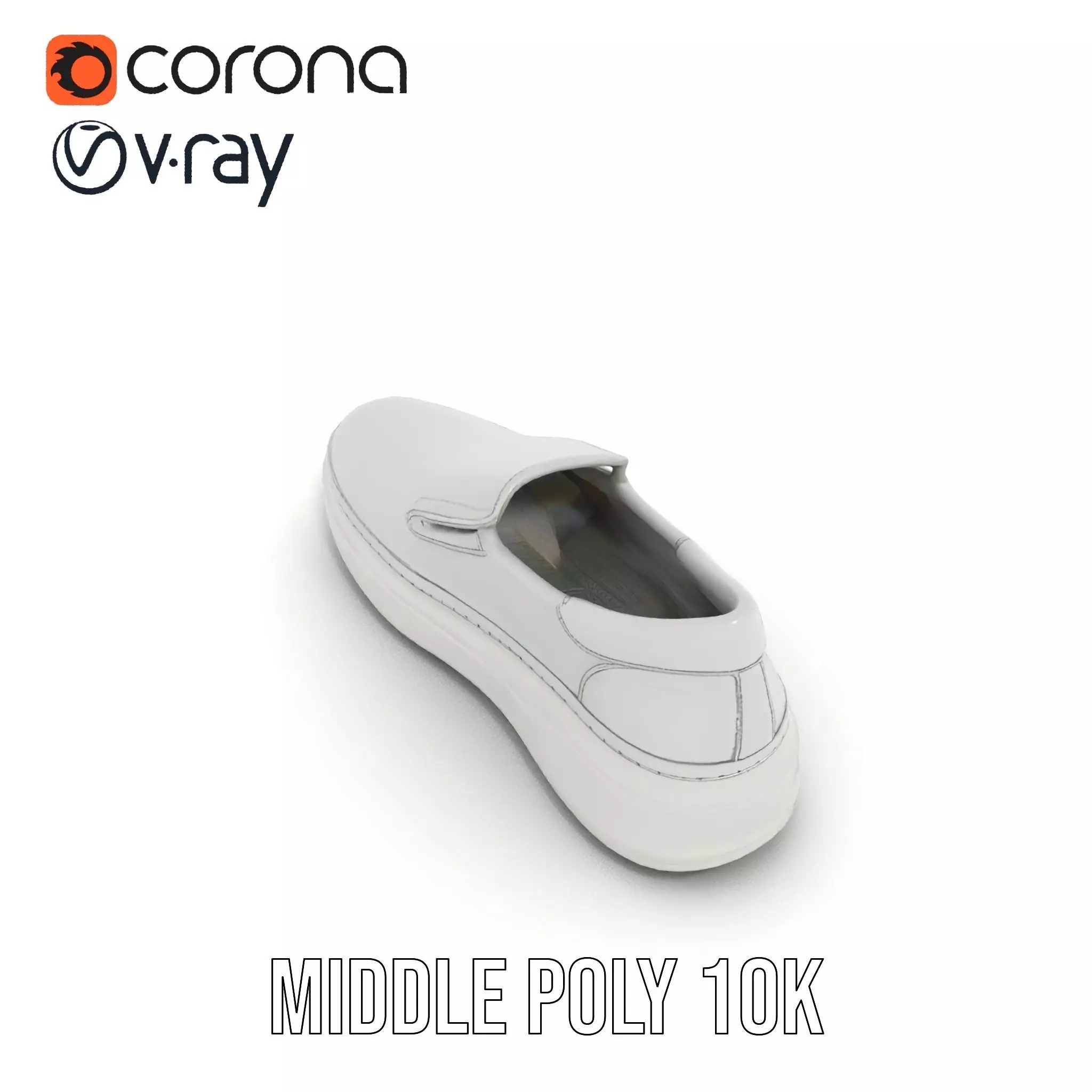 White Minimalist Sneaker model pack Low-poly 3D model_14