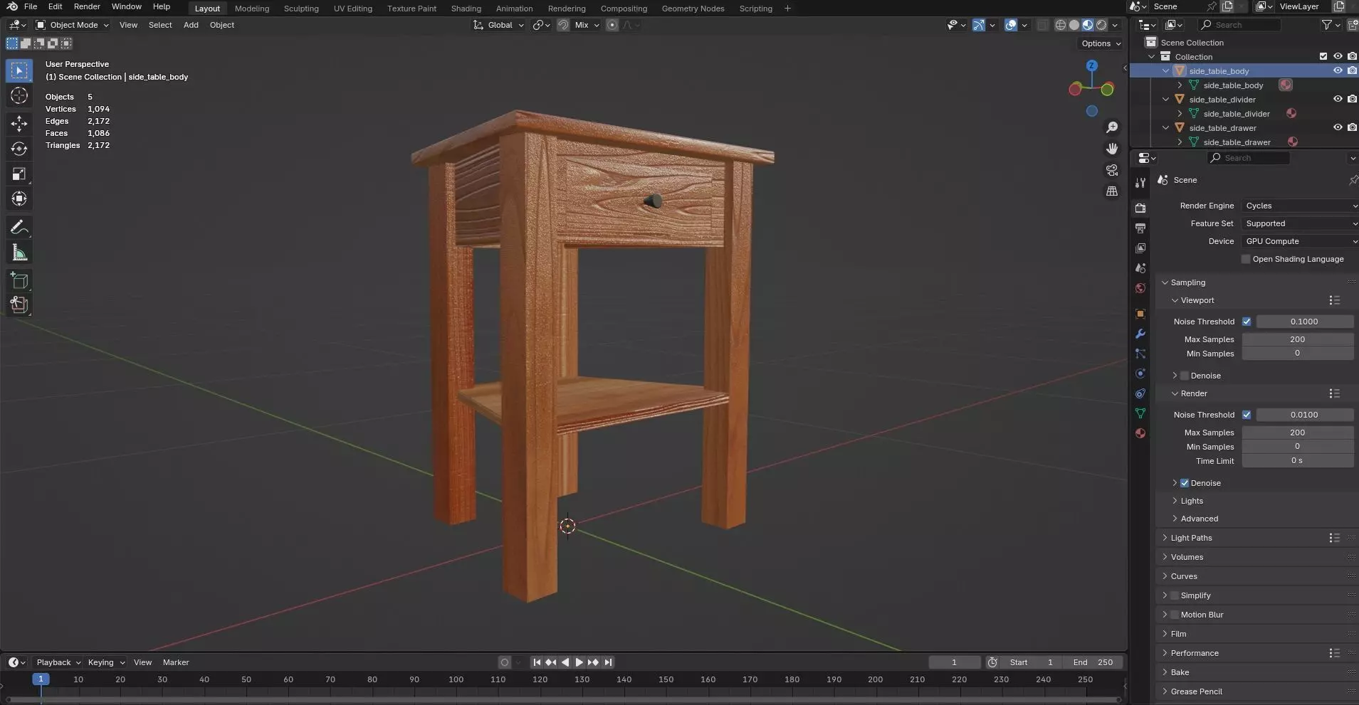 Side Table CG47 3D model_8