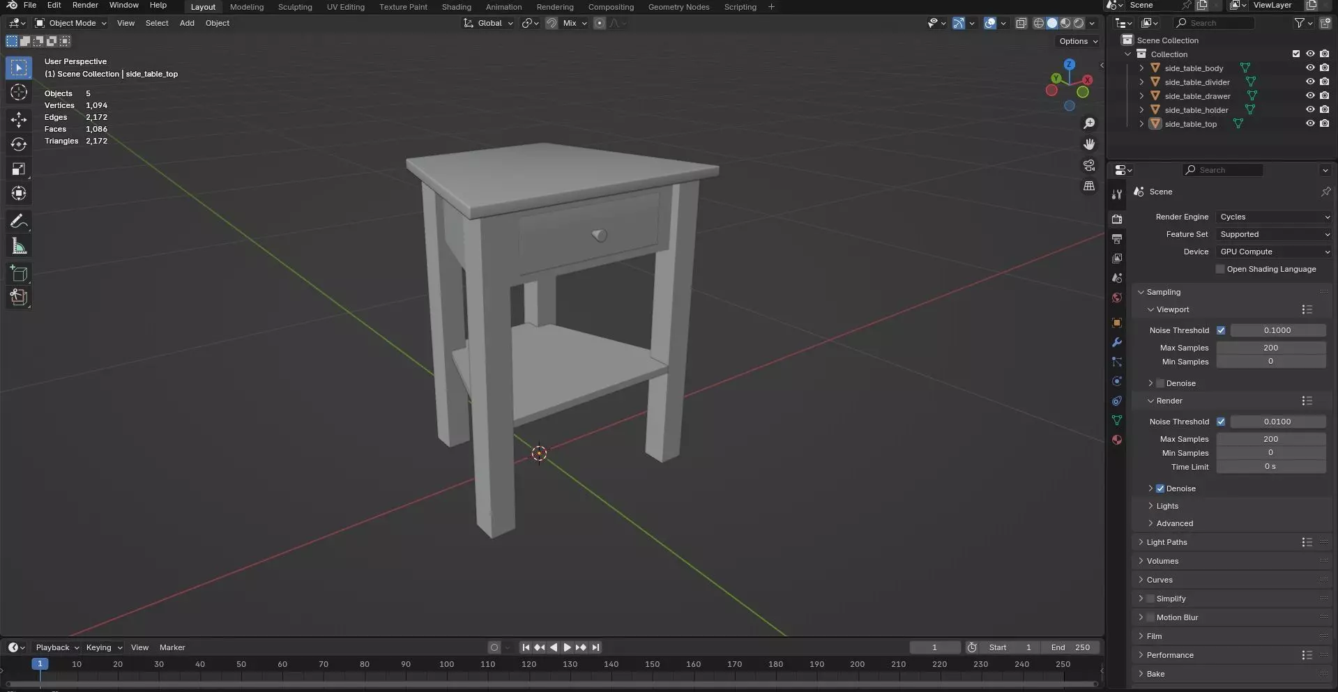Side Table CG47 3D model_7