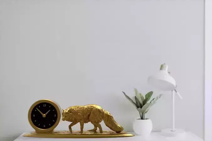 Wolf desk clock