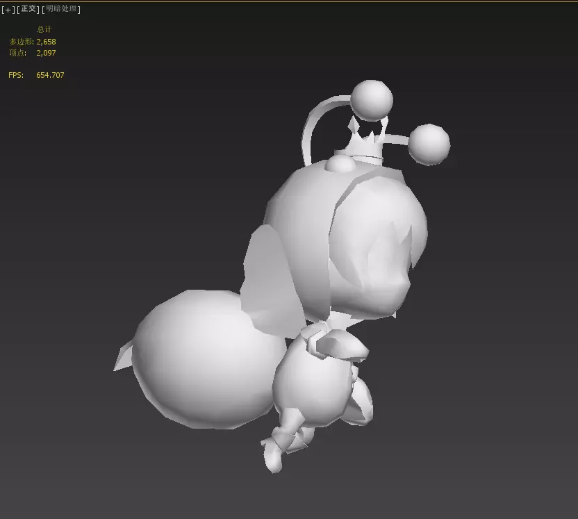 little bee Low-poly 3D model_21