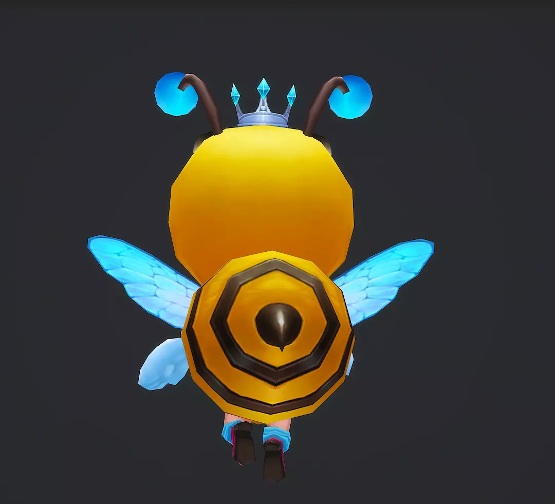 little bee Low-poly 3D model_2