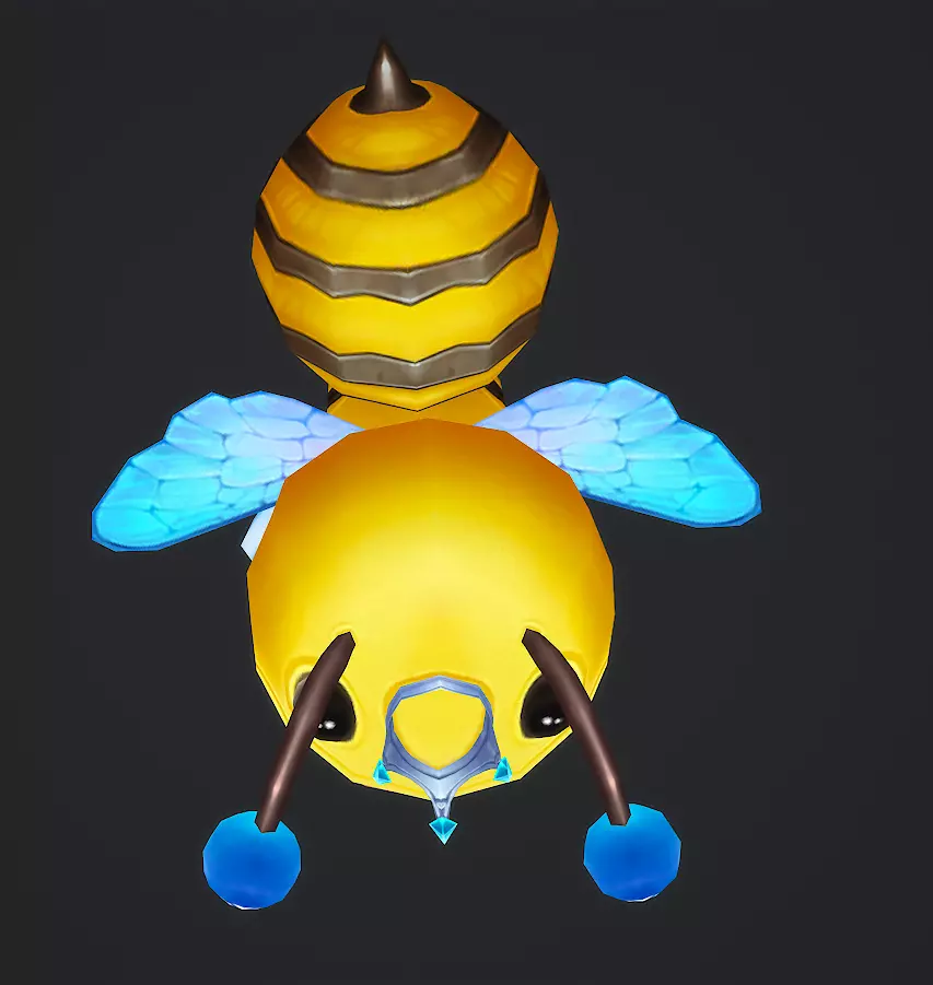 little bee Low-poly 3D model_6
