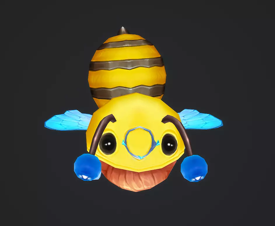 little bee Low-poly 3D model_11