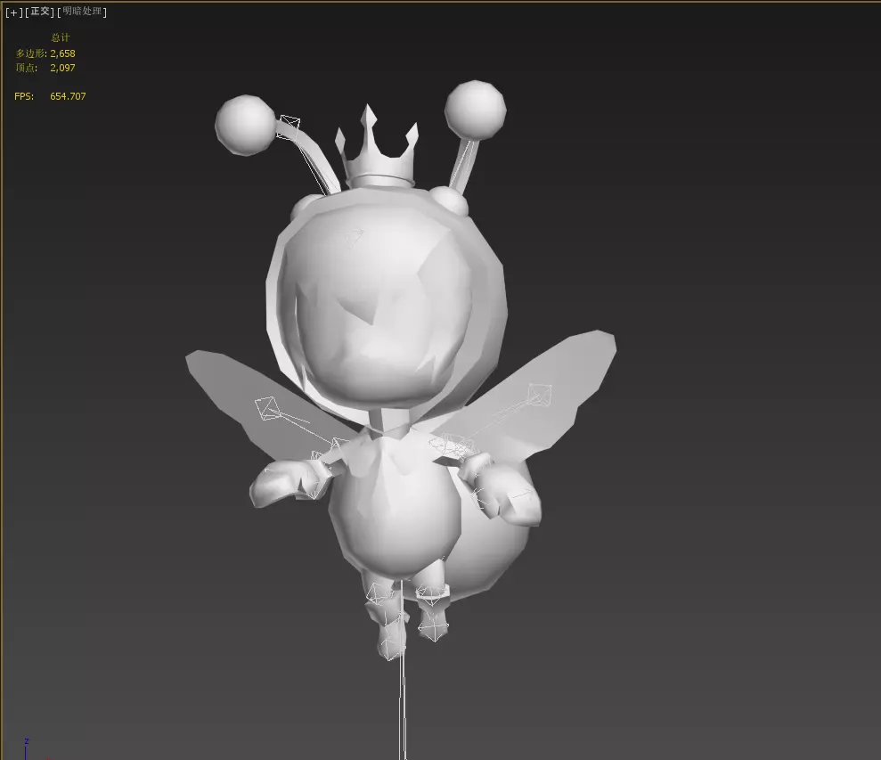 little bee Low-poly 3D model_20