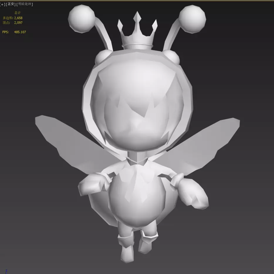 little bee Low-poly 3D model_22