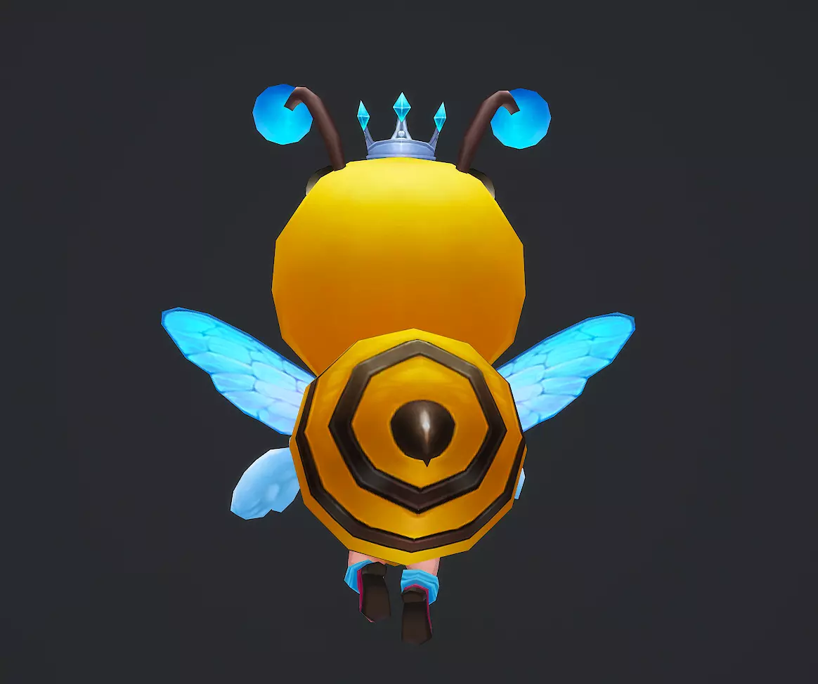 little bee Low-poly 3D model_1