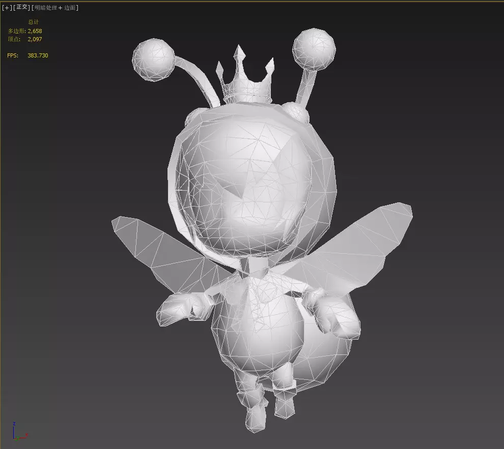 little bee Low-poly 3D model_18