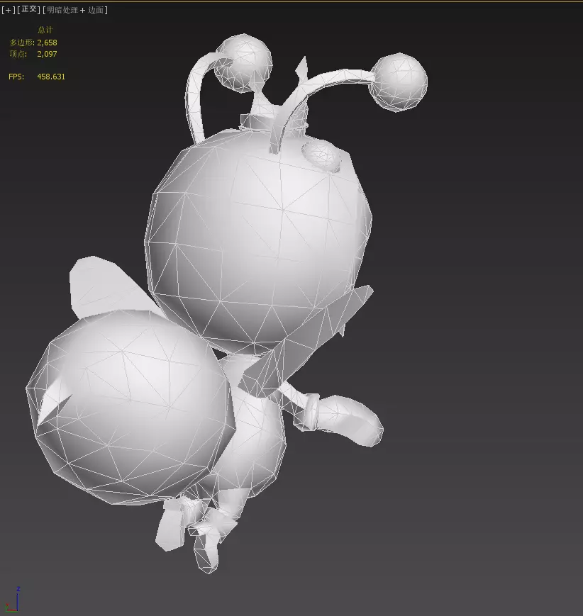 little bee Low-poly 3D model_16