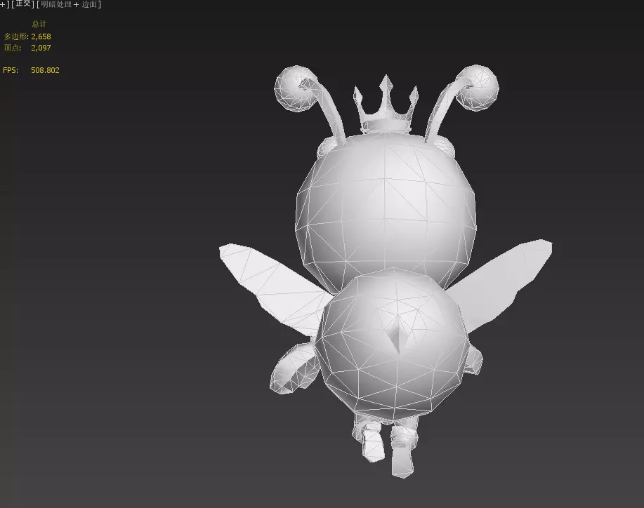 little bee Low-poly 3D model_15