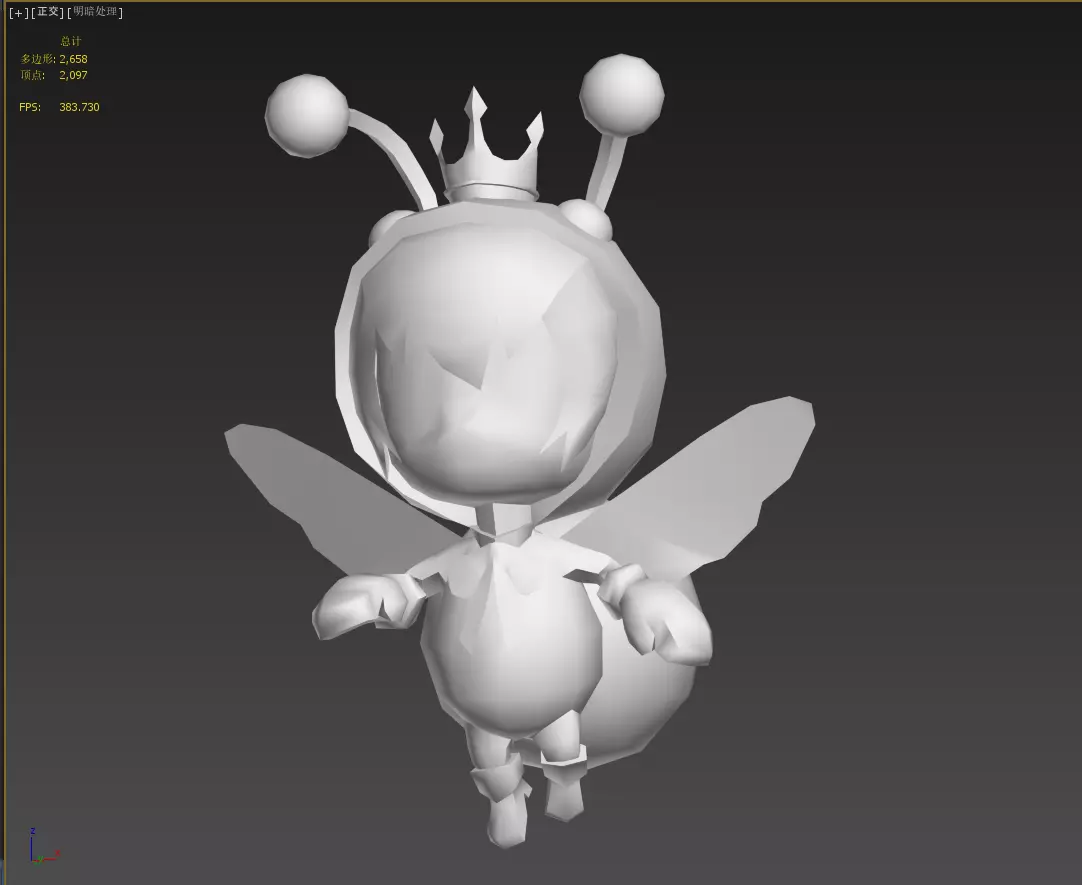 little bee Low-poly 3D model_19