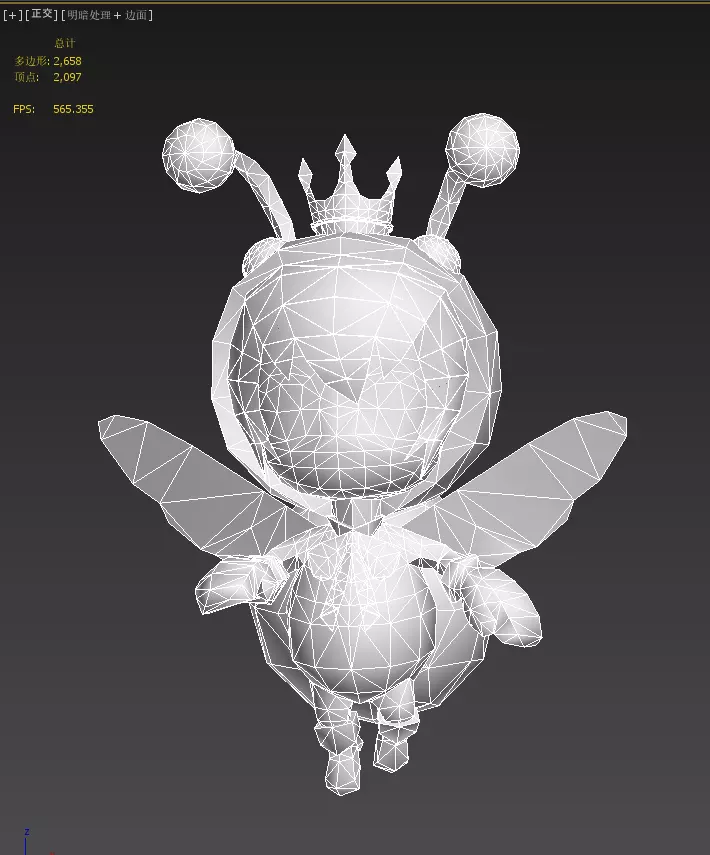 little bee Low-poly 3D model_13