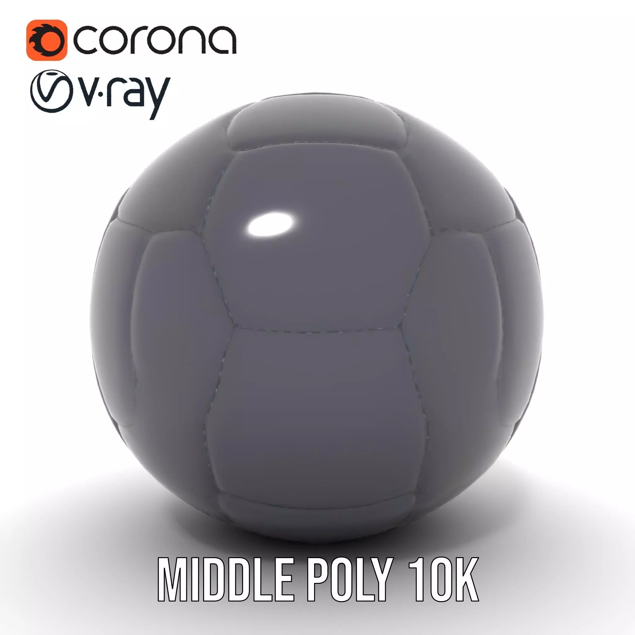 Sleek Black Soccer Ball model pack Low-poly 3D model_19