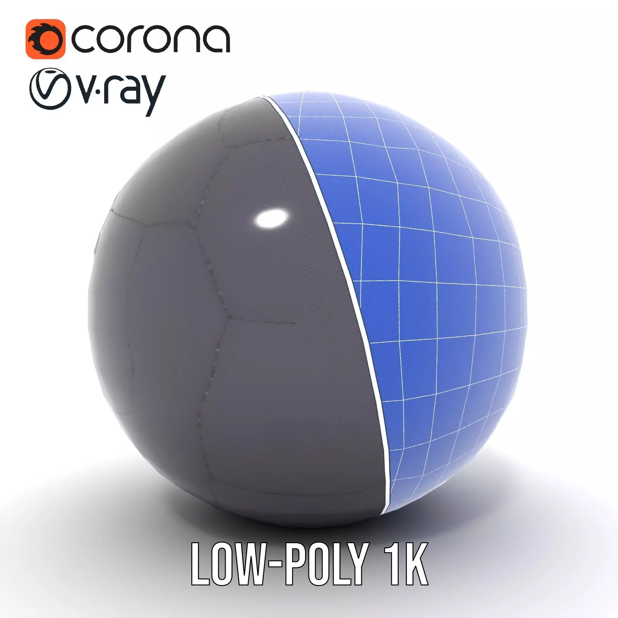 Sleek Black Soccer Ball model pack Low-poly 3D model_8