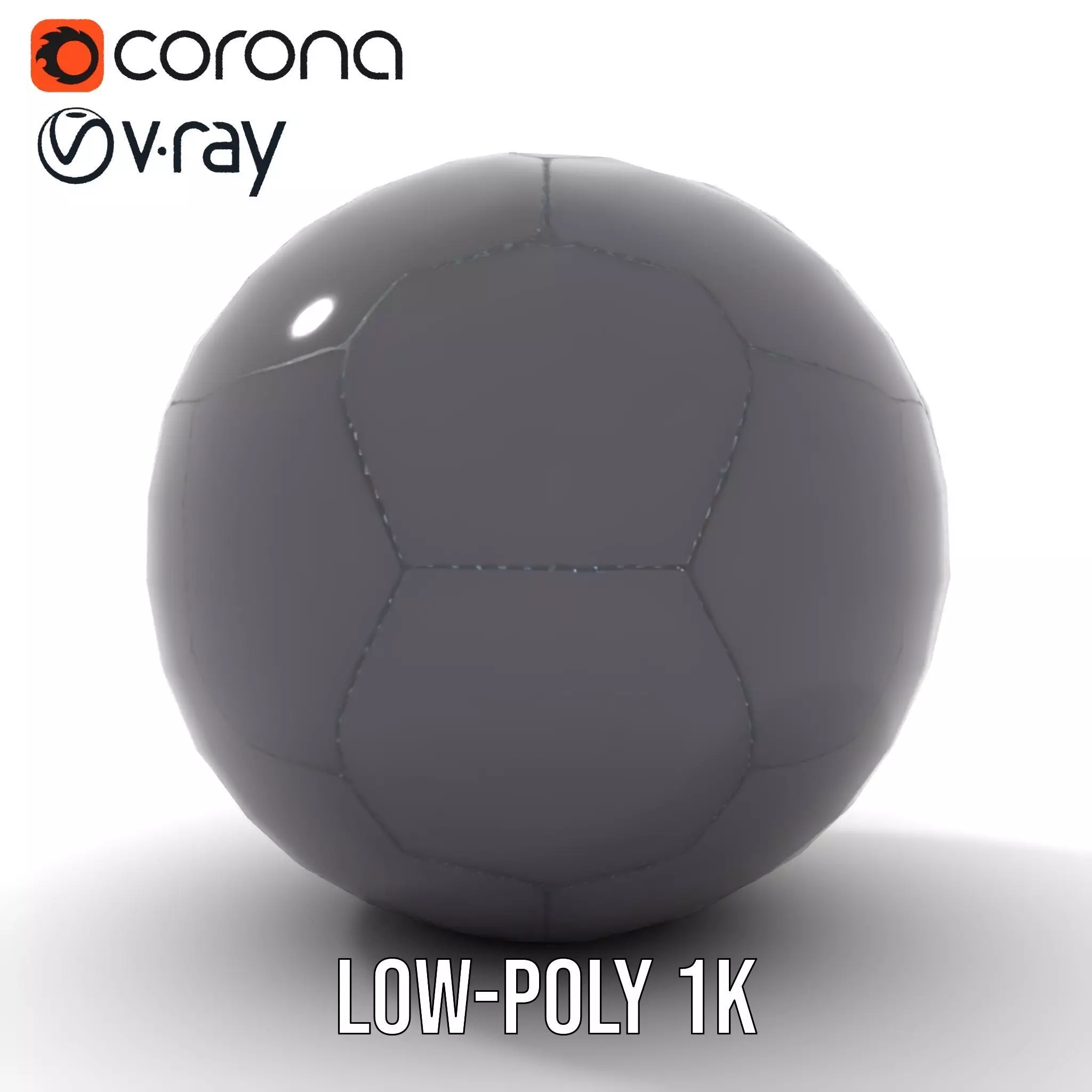 Sleek Black Soccer Ball model pack Low-poly 3D model_28