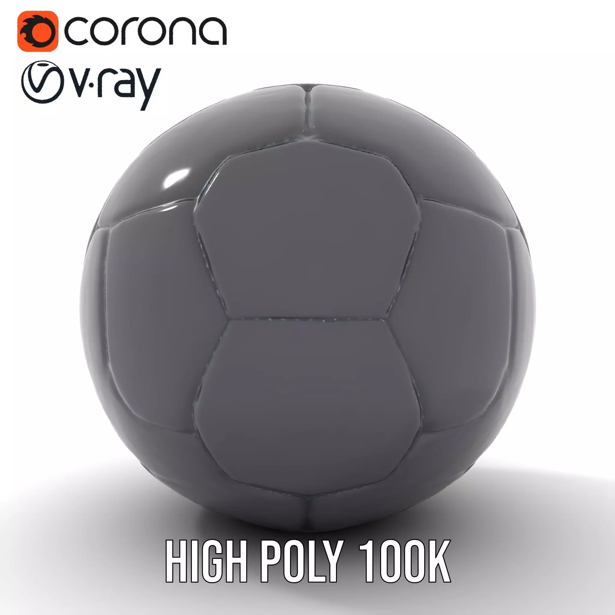 Sleek Black Soccer Ball model pack Low-poly 3D model_26