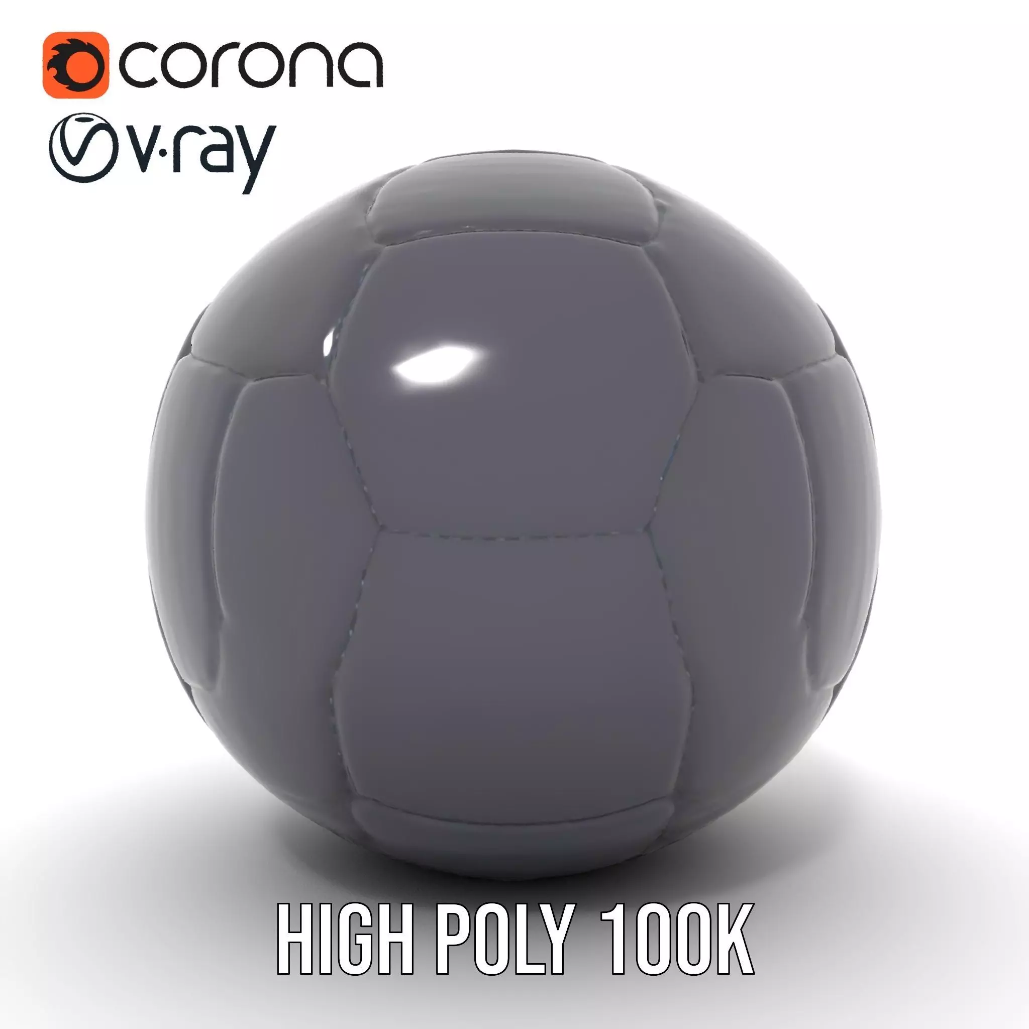 Sleek Black Soccer Ball model pack Low-poly 3D model_29