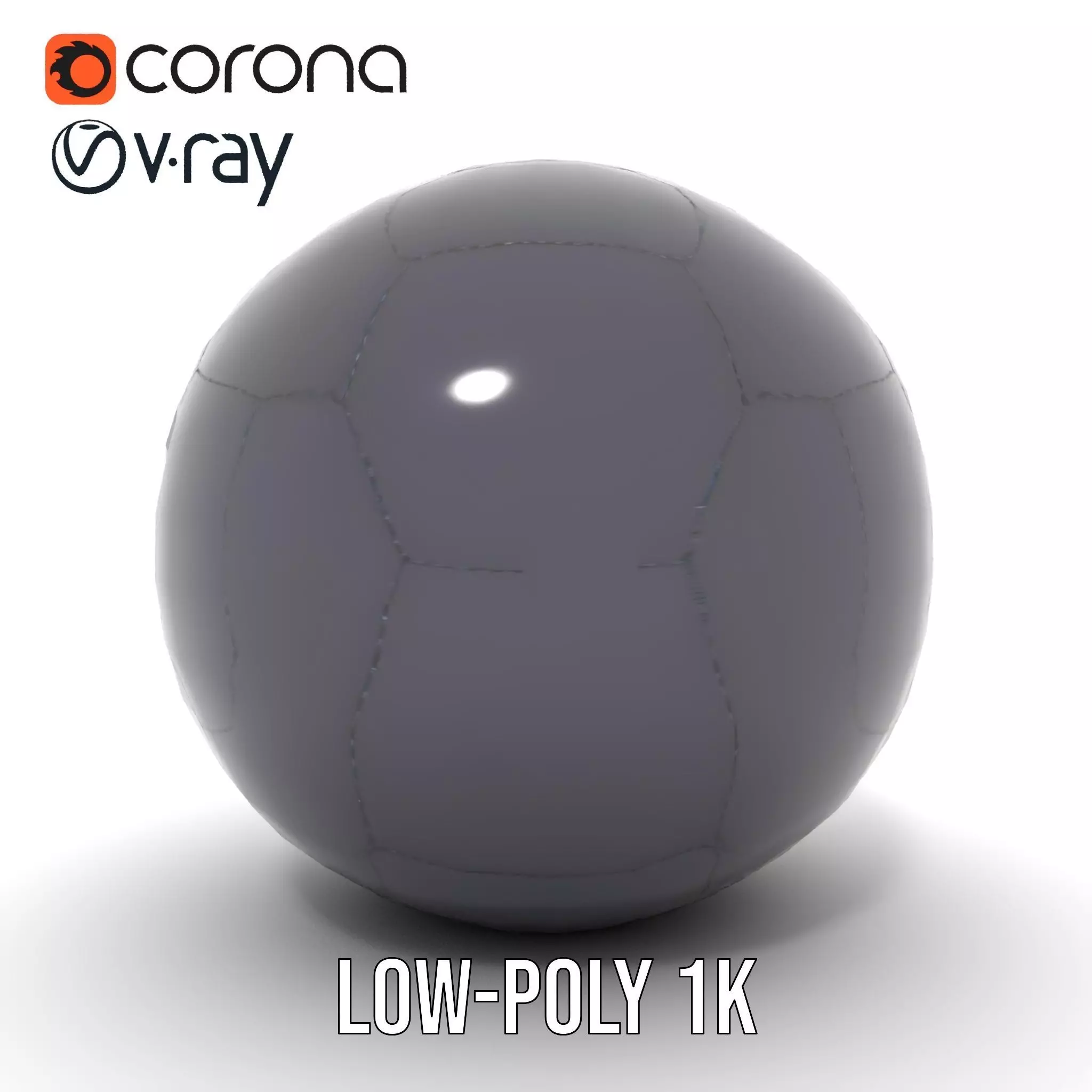 Sleek Black Soccer Ball model pack Low-poly 3D model_10