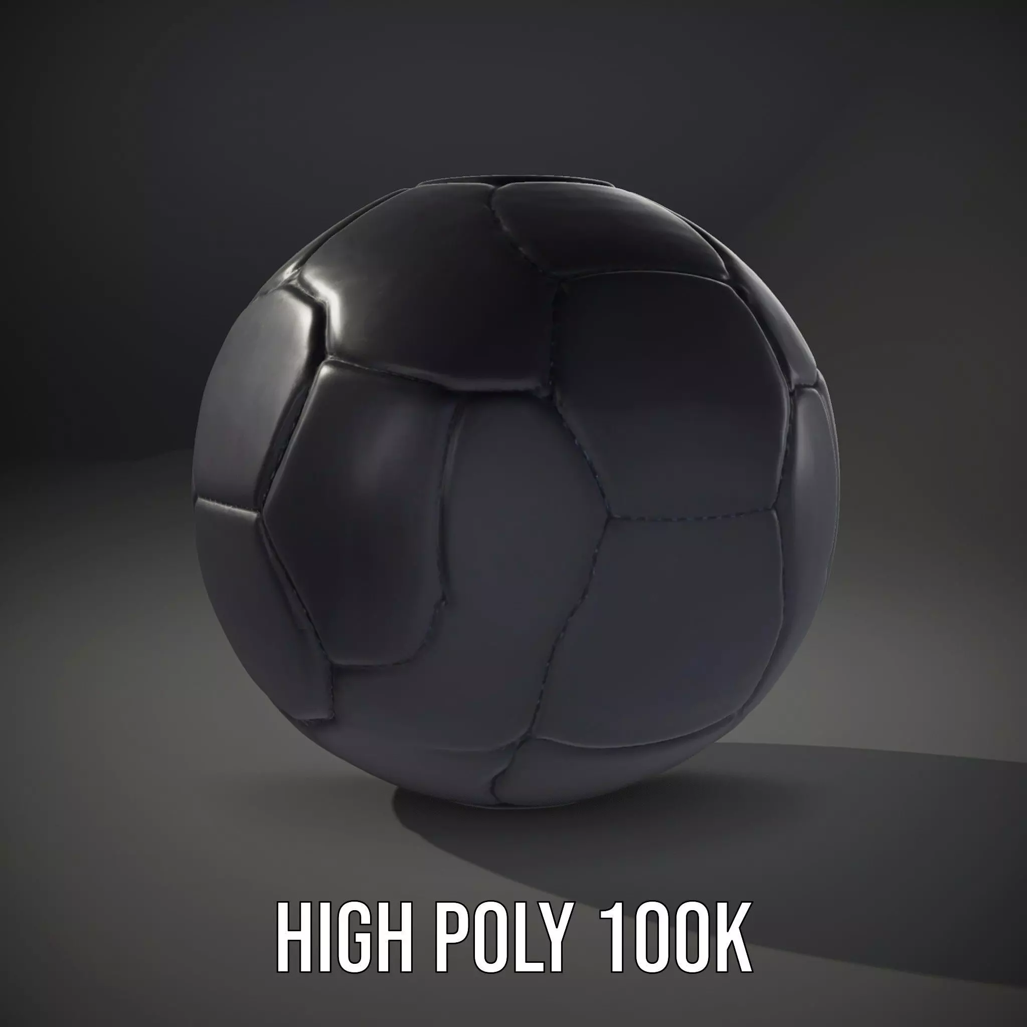 Sleek Black Soccer Ball model pack Low-poly 3D model_11