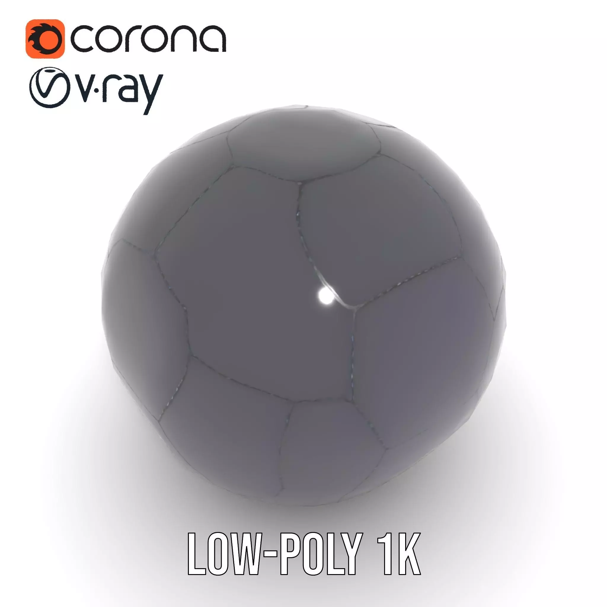 Sleek Black Soccer Ball model pack Low-poly 3D model_22