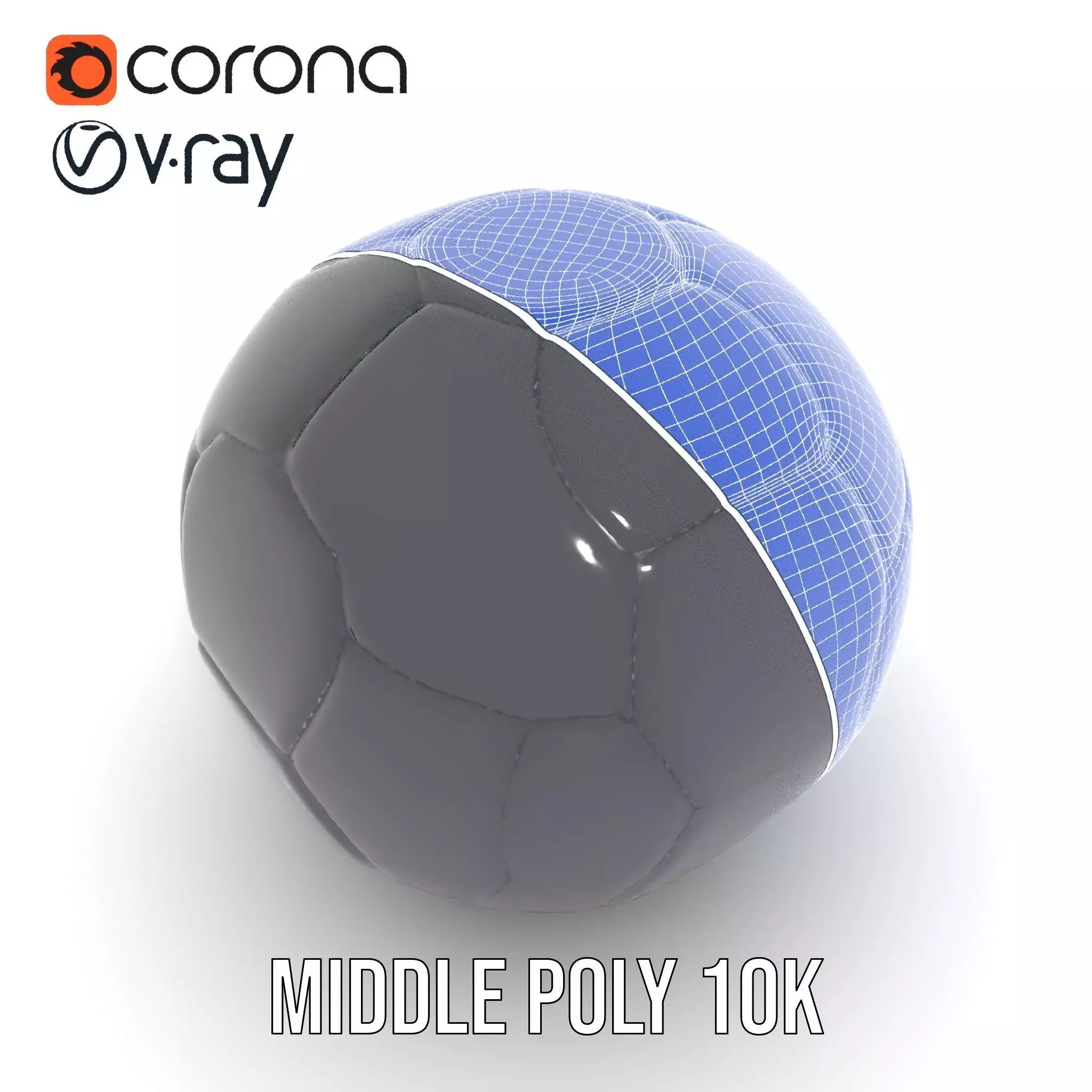 Sleek Black Soccer Ball model pack Low-poly 3D model_21