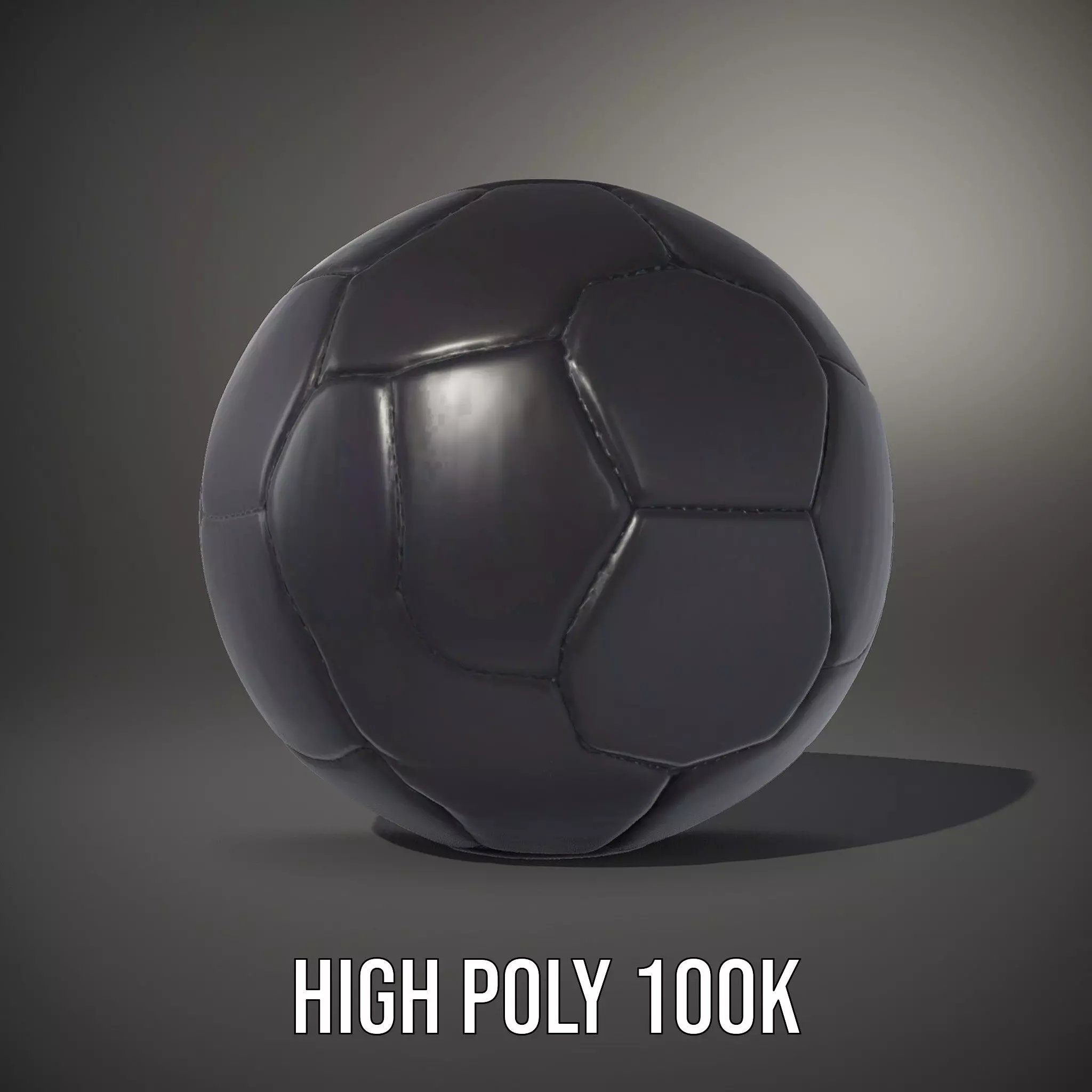 Sleek Black Soccer Ball model pack Low-poly 3D model_9