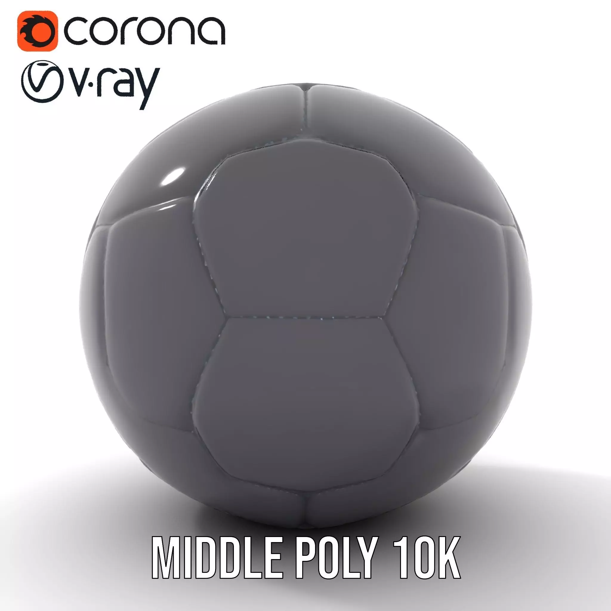 Sleek Black Soccer Ball model pack Low-poly 3D model_6