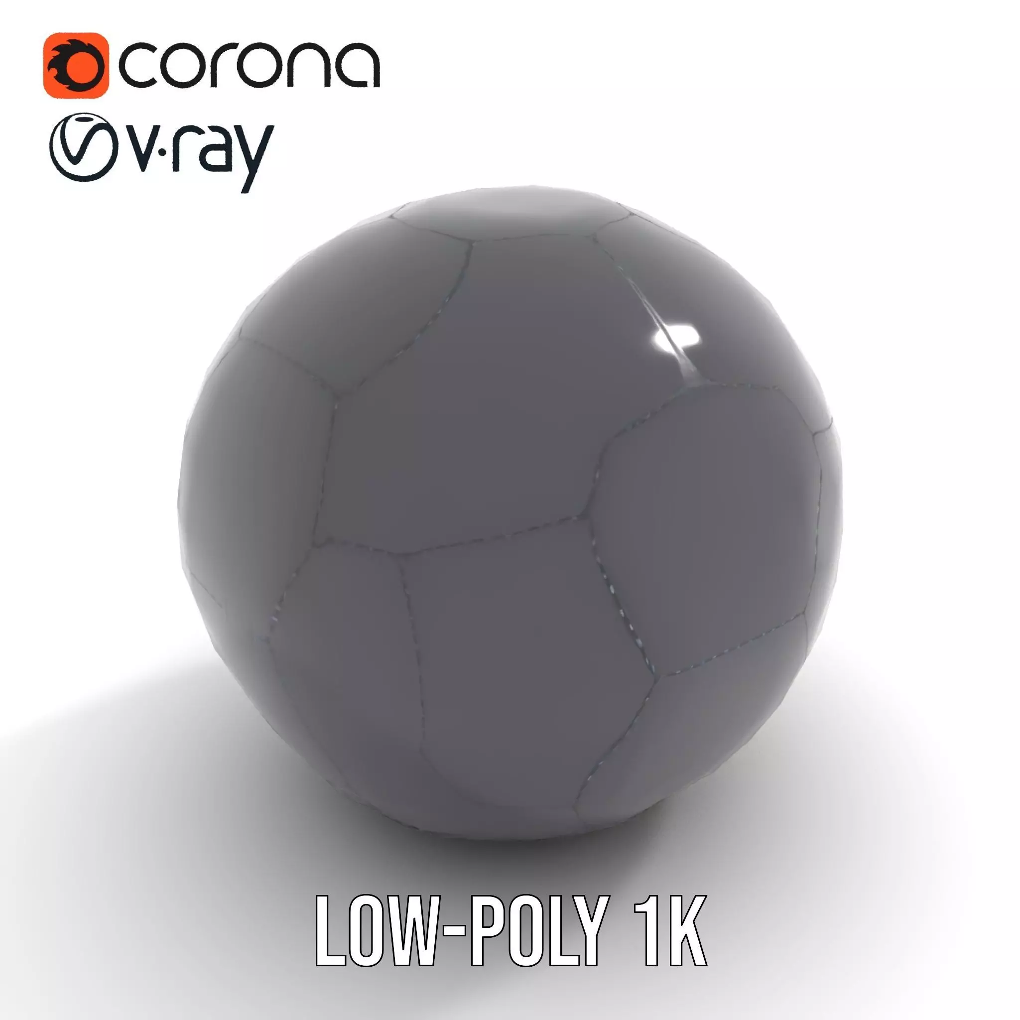Sleek Black Soccer Ball model pack Low-poly 3D model_25