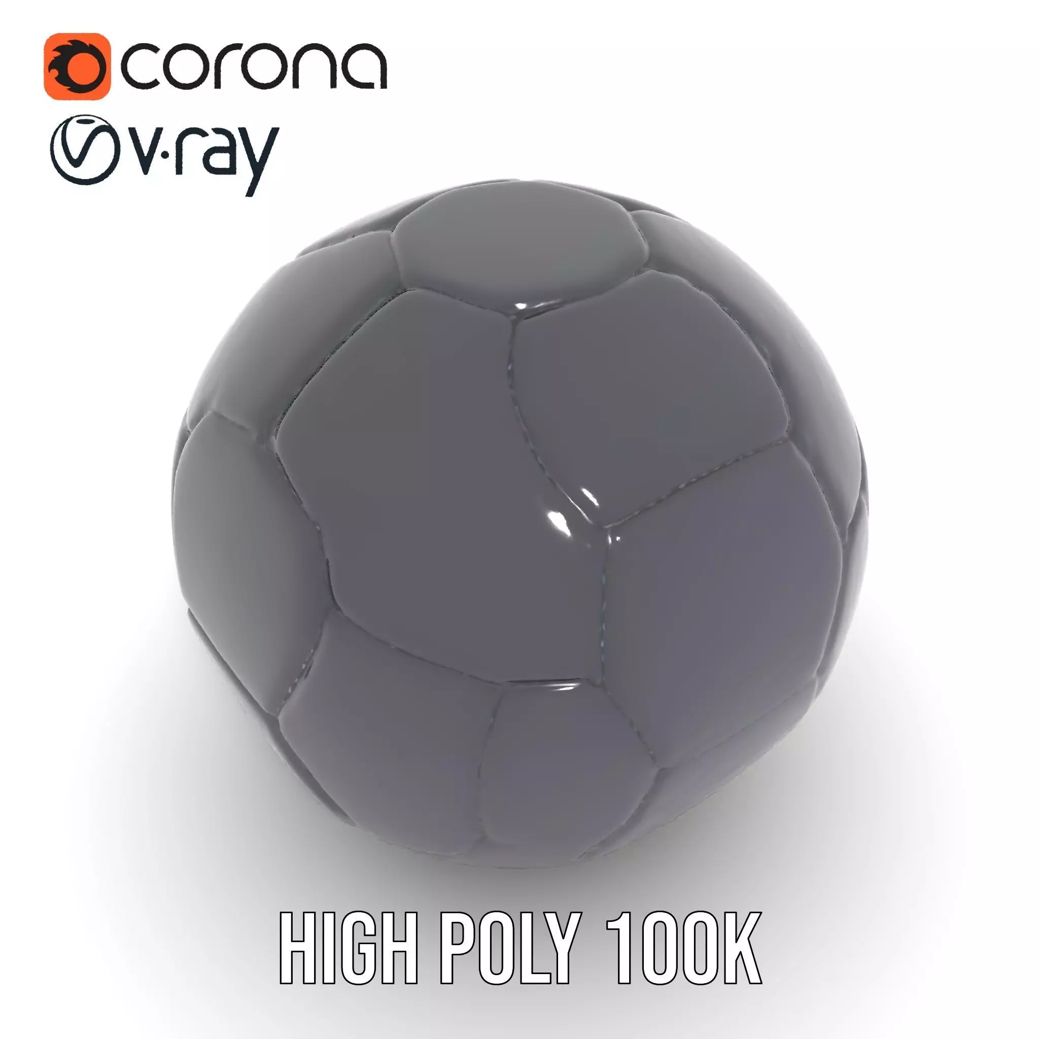 Sleek Black Soccer Ball model pack Low-poly 3D model_23