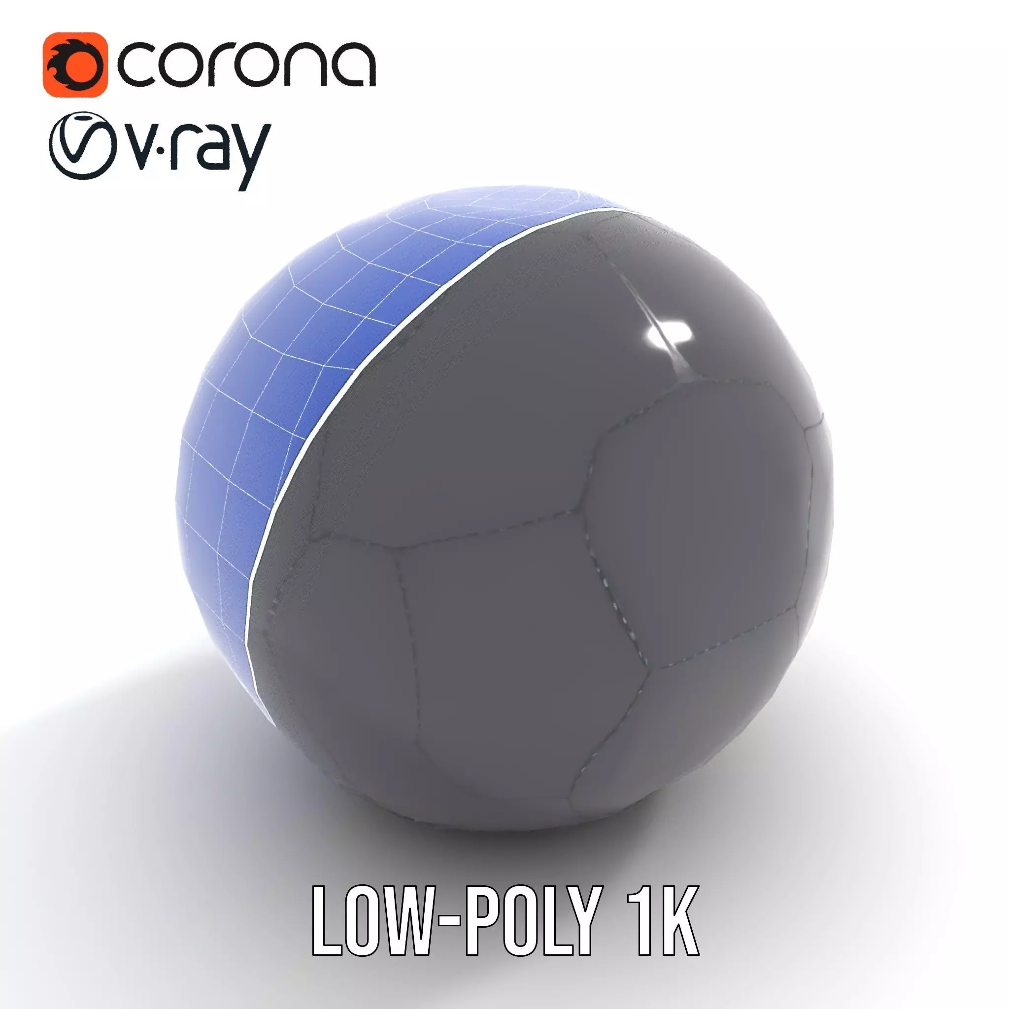 Sleek Black Soccer Ball model pack Low-poly 3D model_13