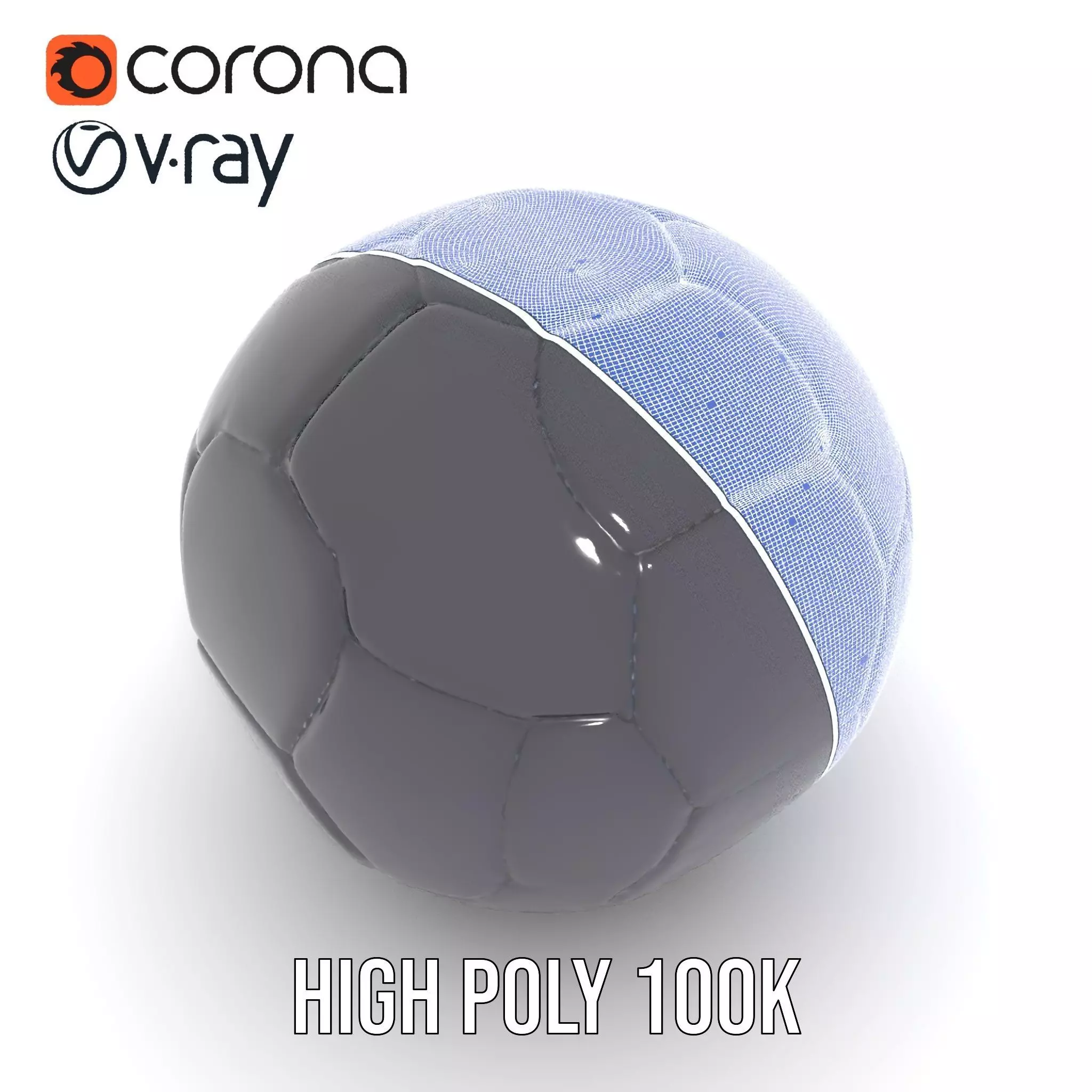 Sleek Black Soccer Ball model pack Low-poly 3D model_33