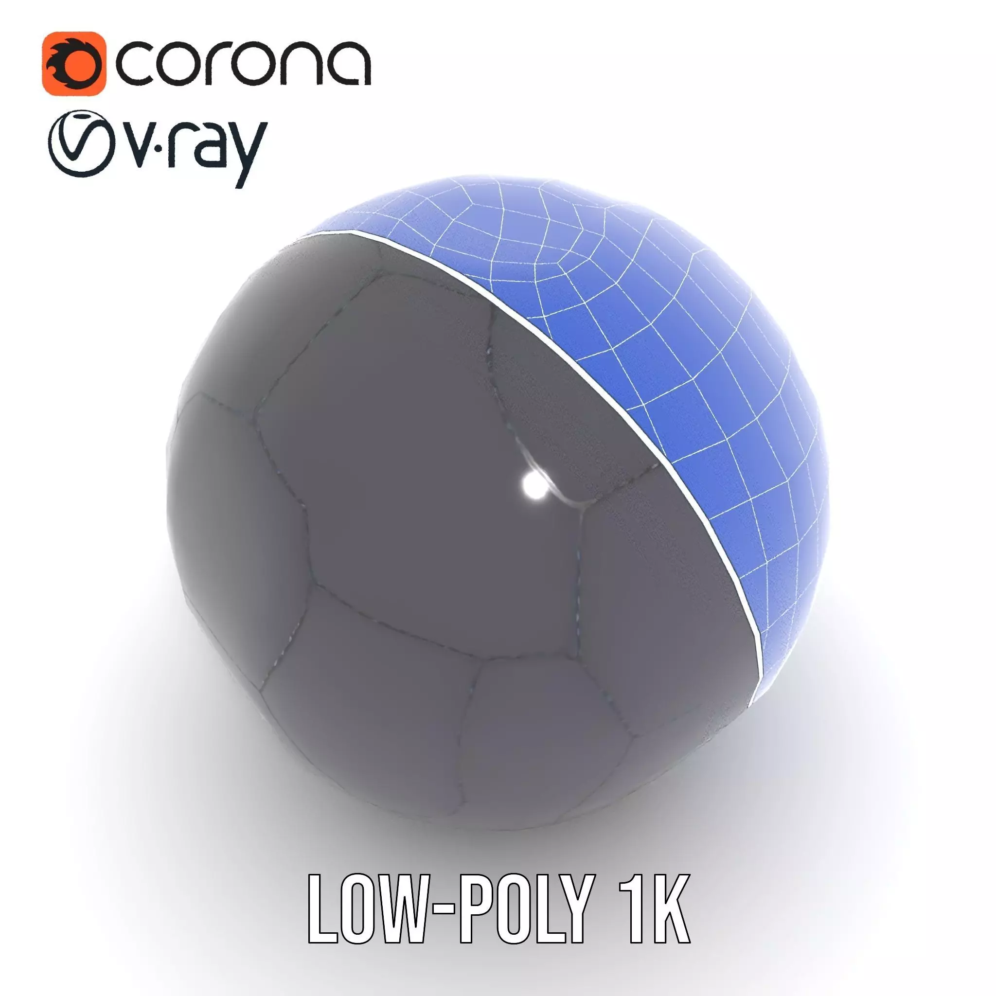 Sleek Black Soccer Ball model pack Low-poly 3D model_15
