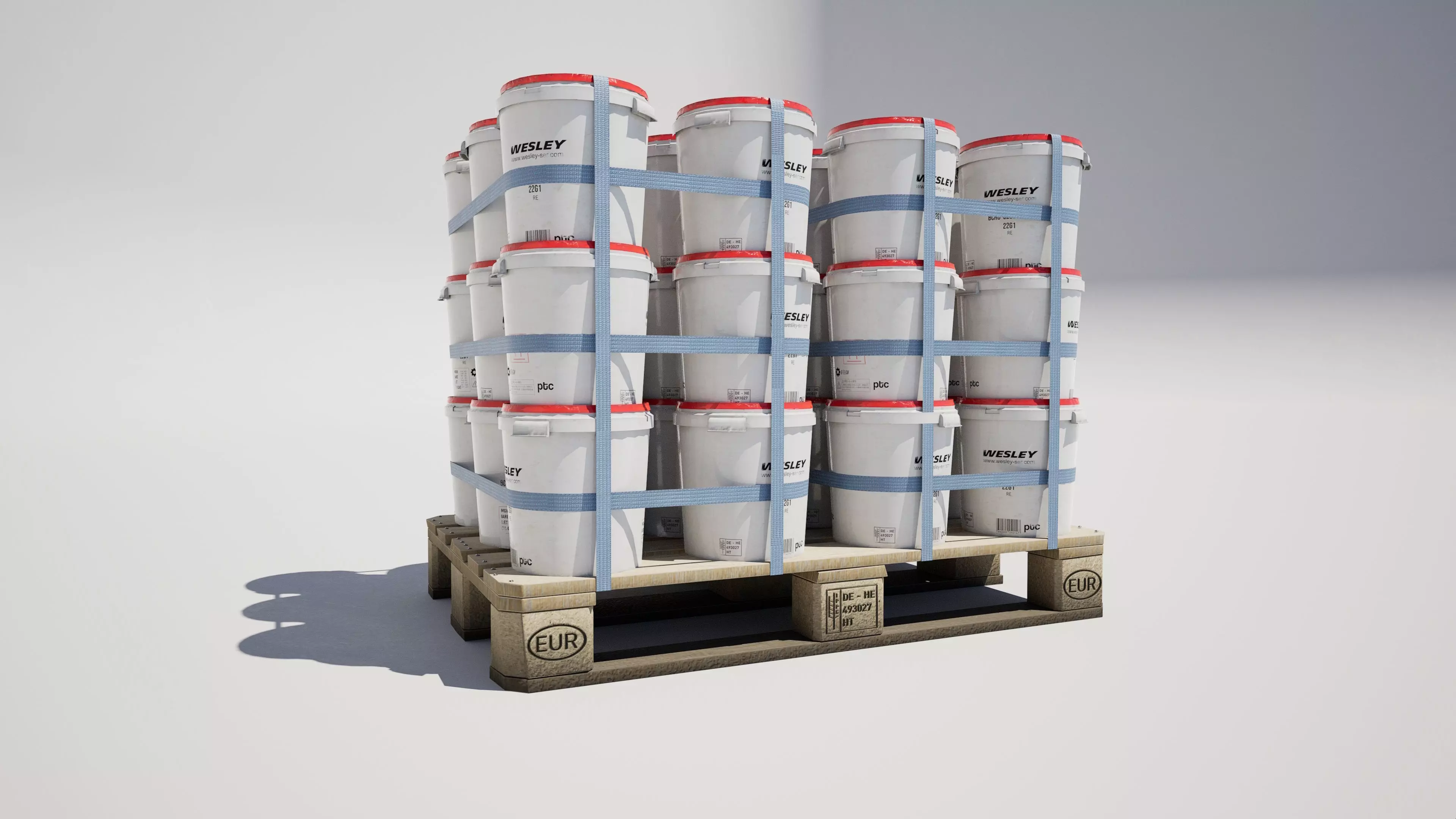 Industrial Paint Bucket Pallet 3D model_3