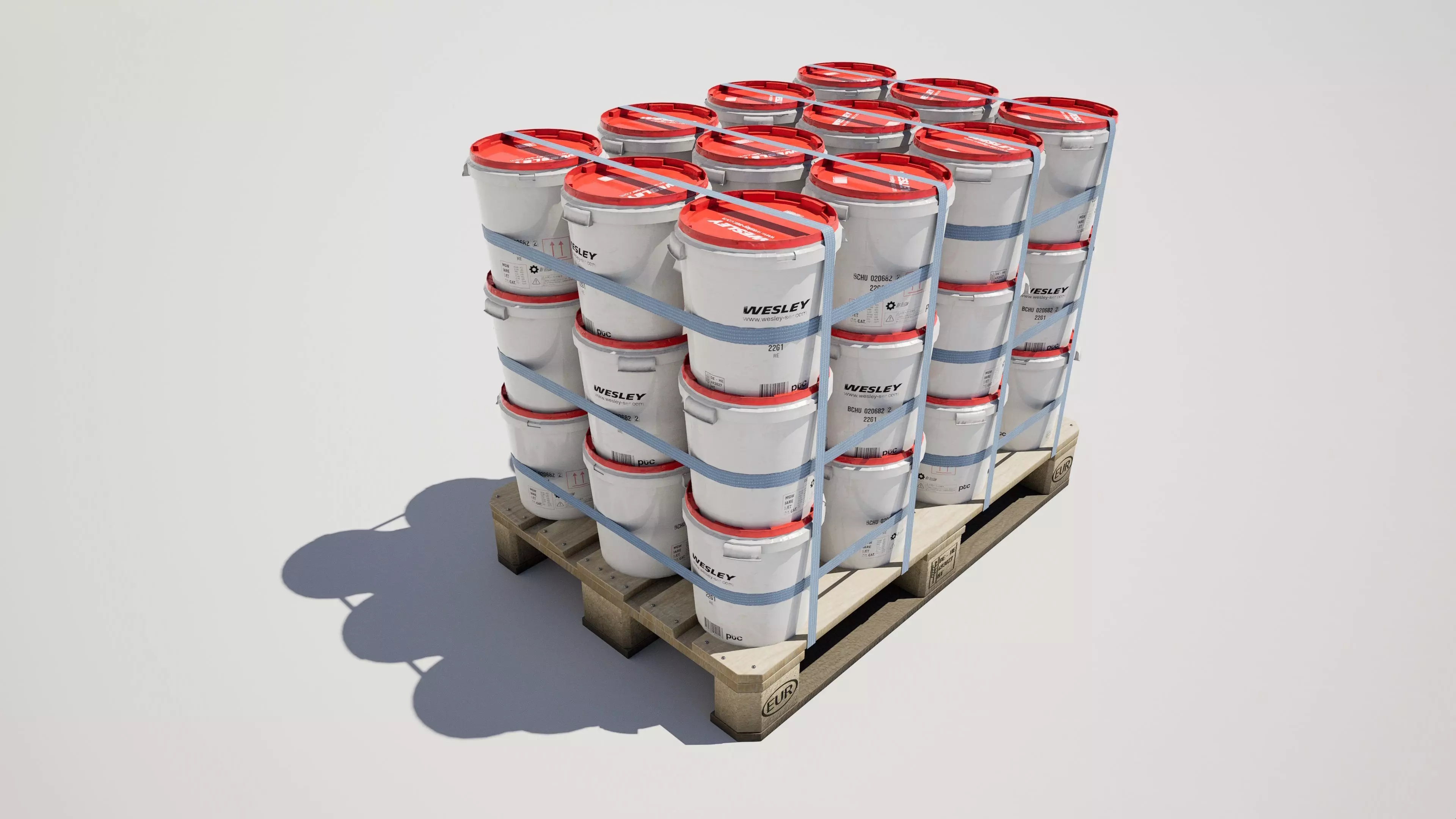 Industrial Paint Bucket Pallet 3D model_0