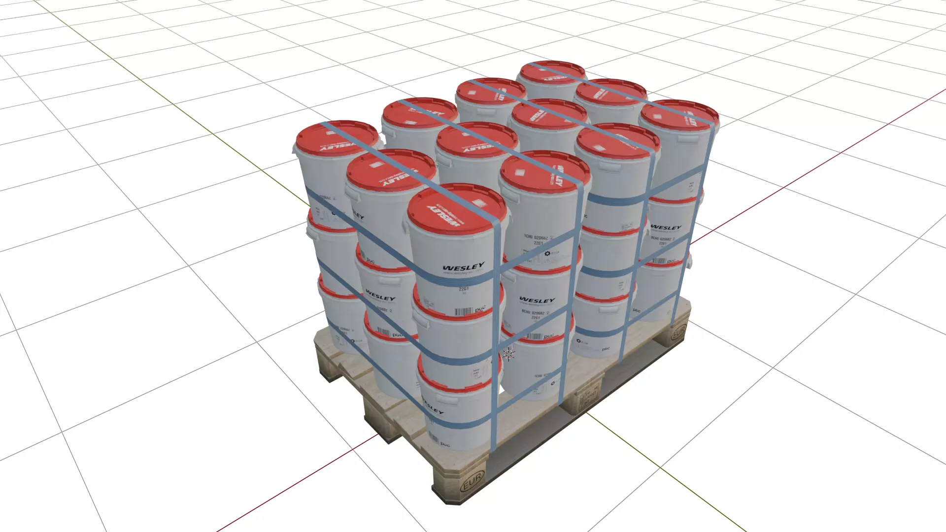 Industrial Paint Bucket Pallet 3D model_4