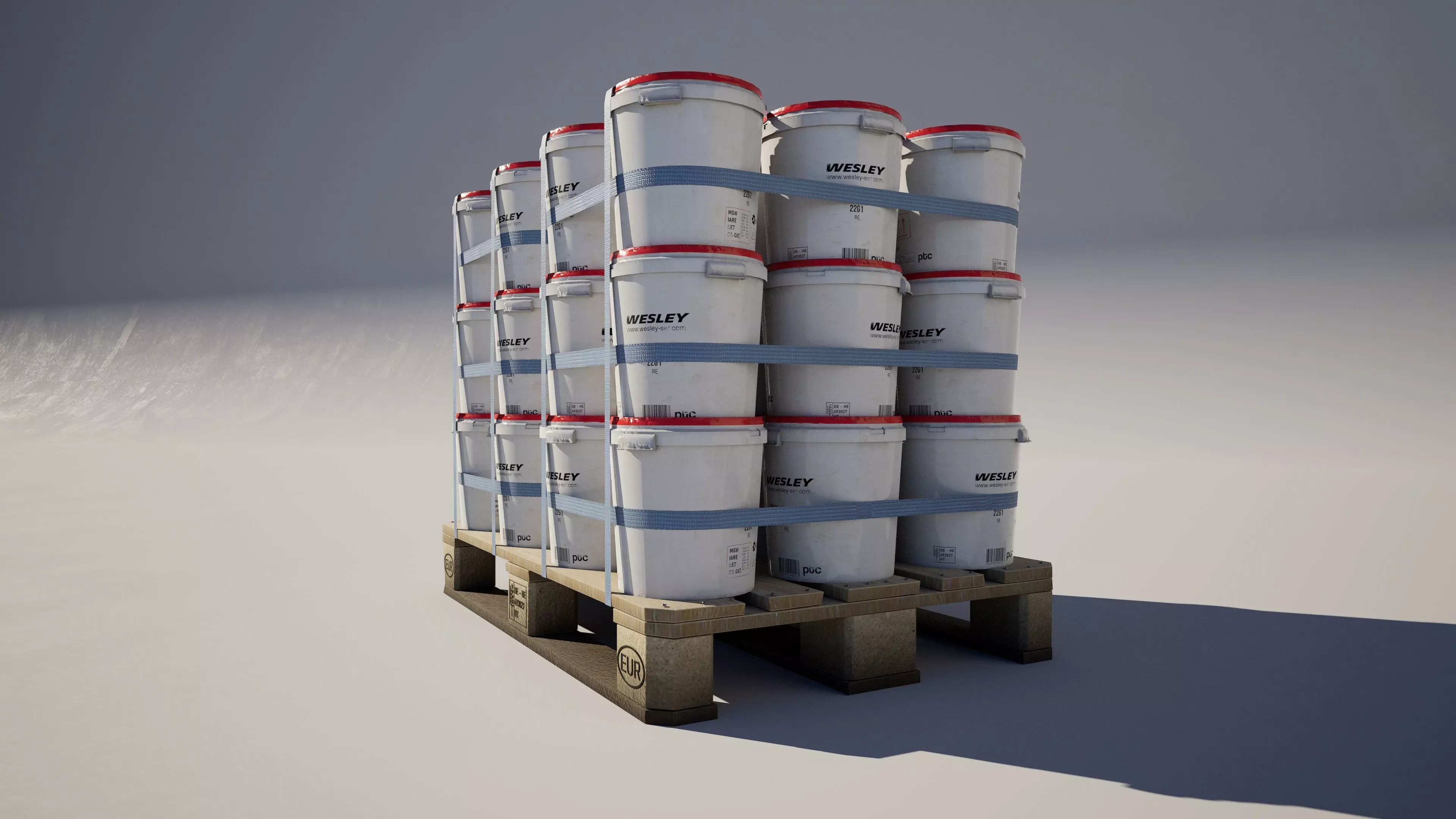 Industrial Paint Bucket Pallet 3D model_1