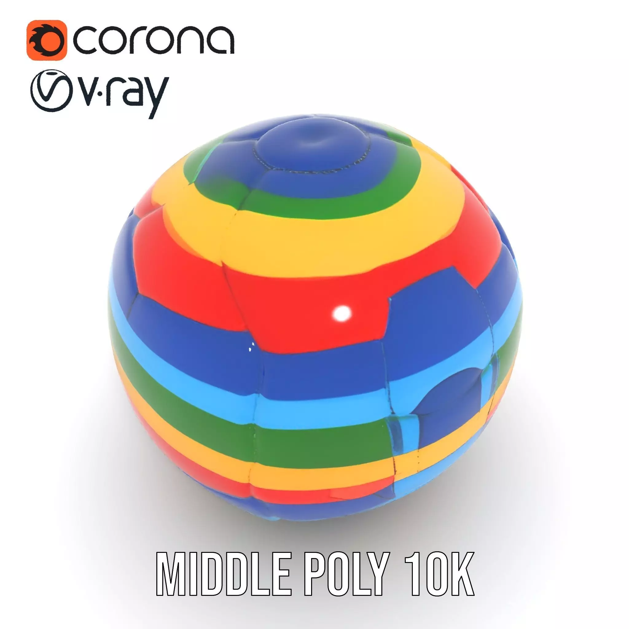 Rainbow Soccer Ball model pack Low-poly 3D model_14