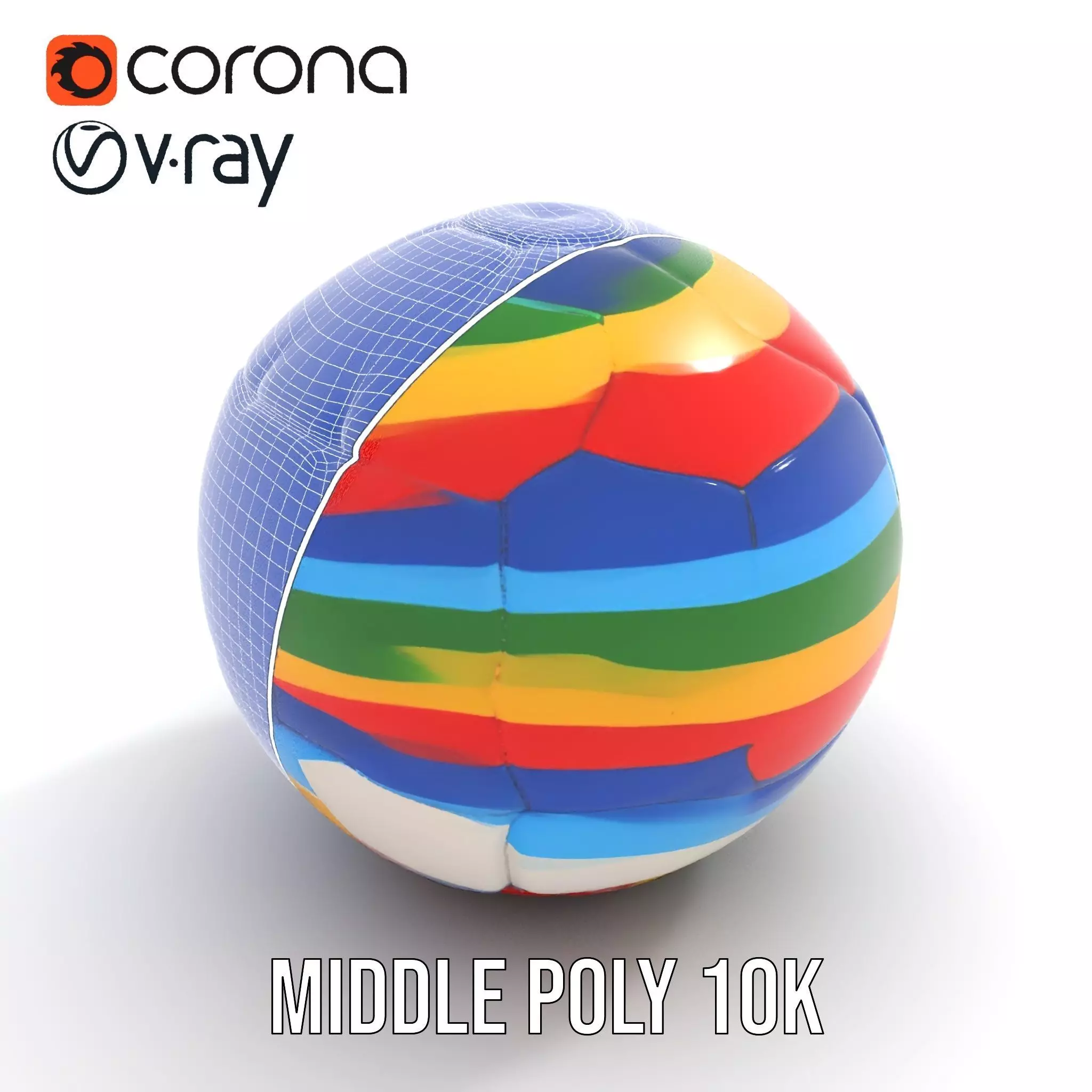 Rainbow Soccer Ball model pack Low-poly 3D model_12