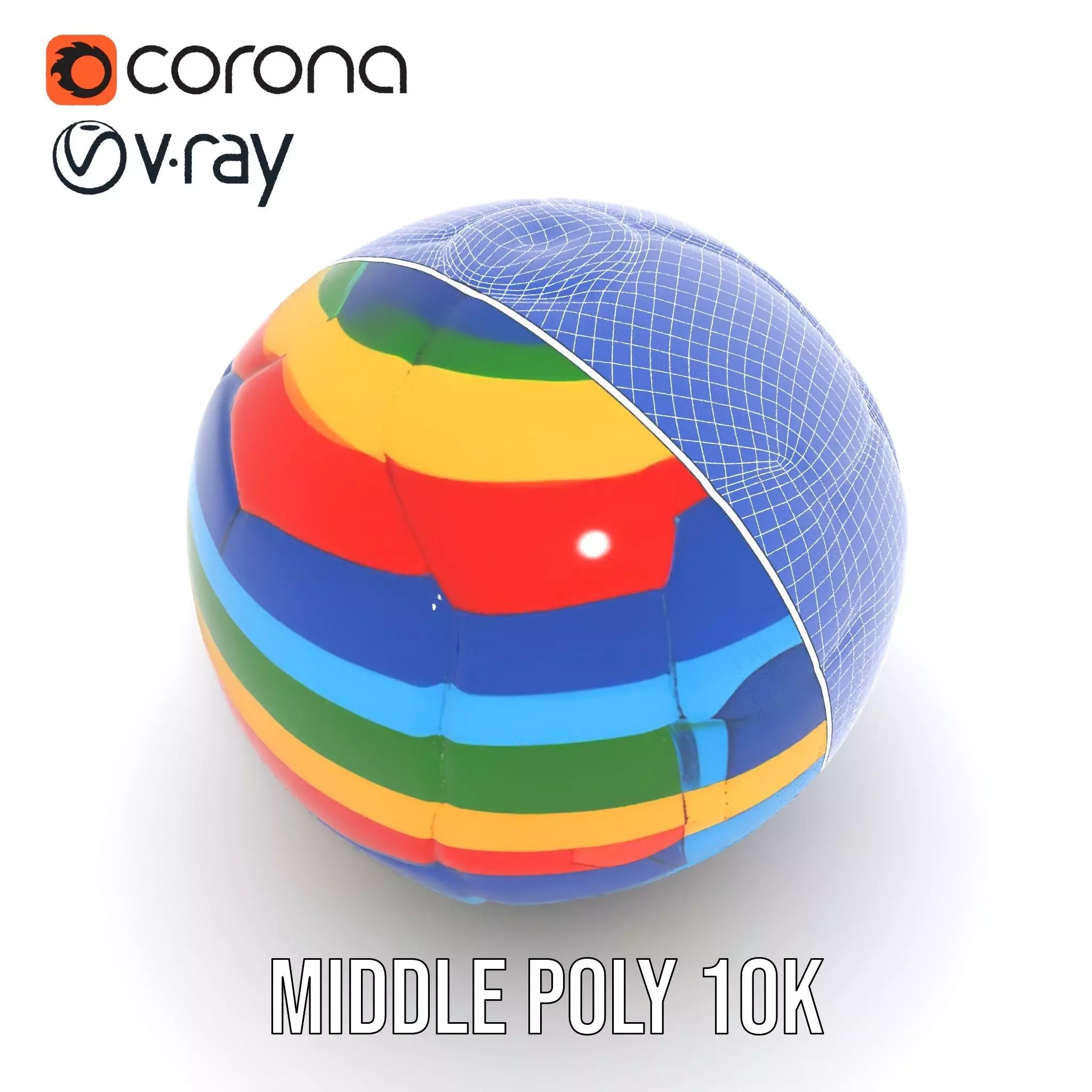 Rainbow Soccer Ball model pack Low-poly 3D model_25