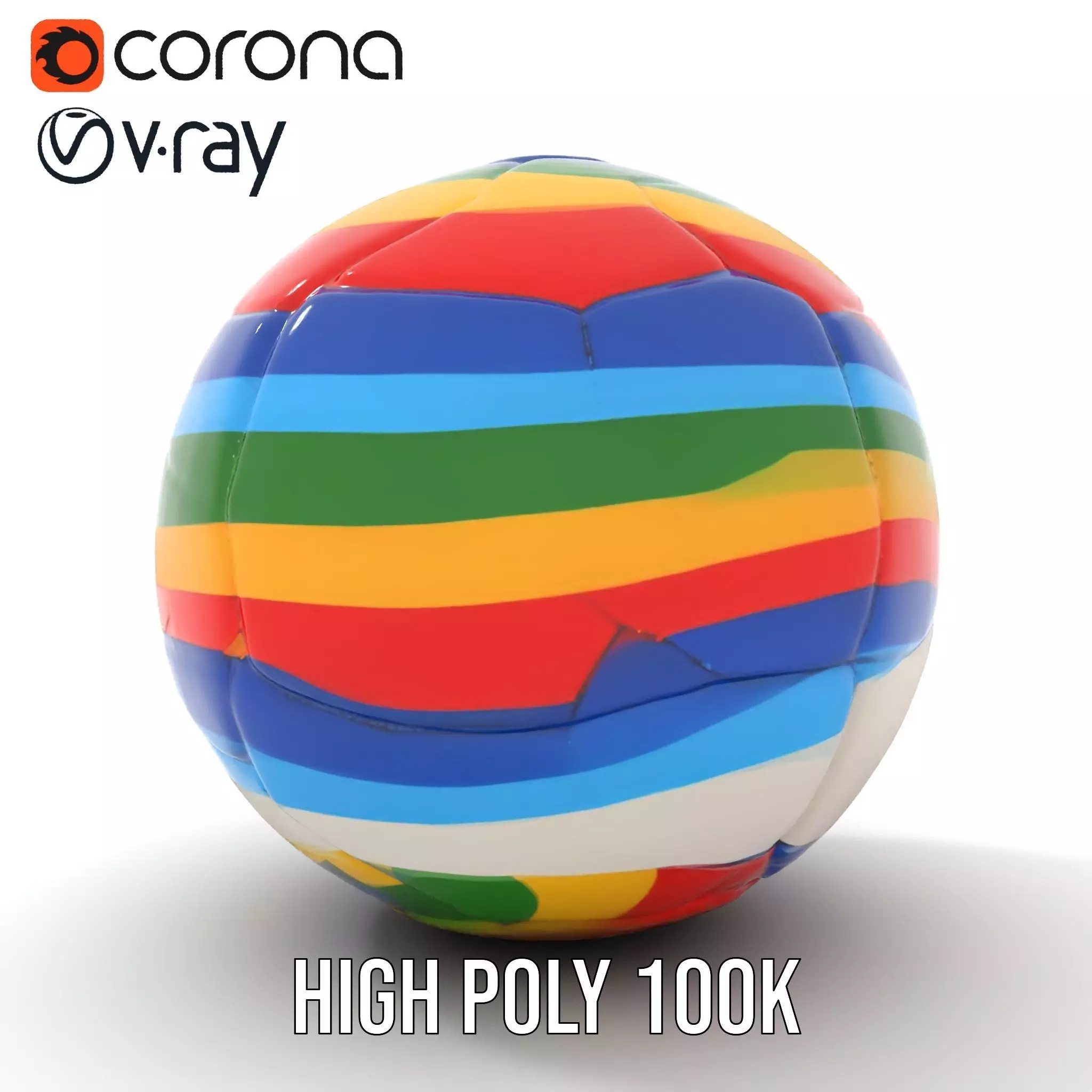 Rainbow Soccer Ball model pack Low-poly 3D model_33